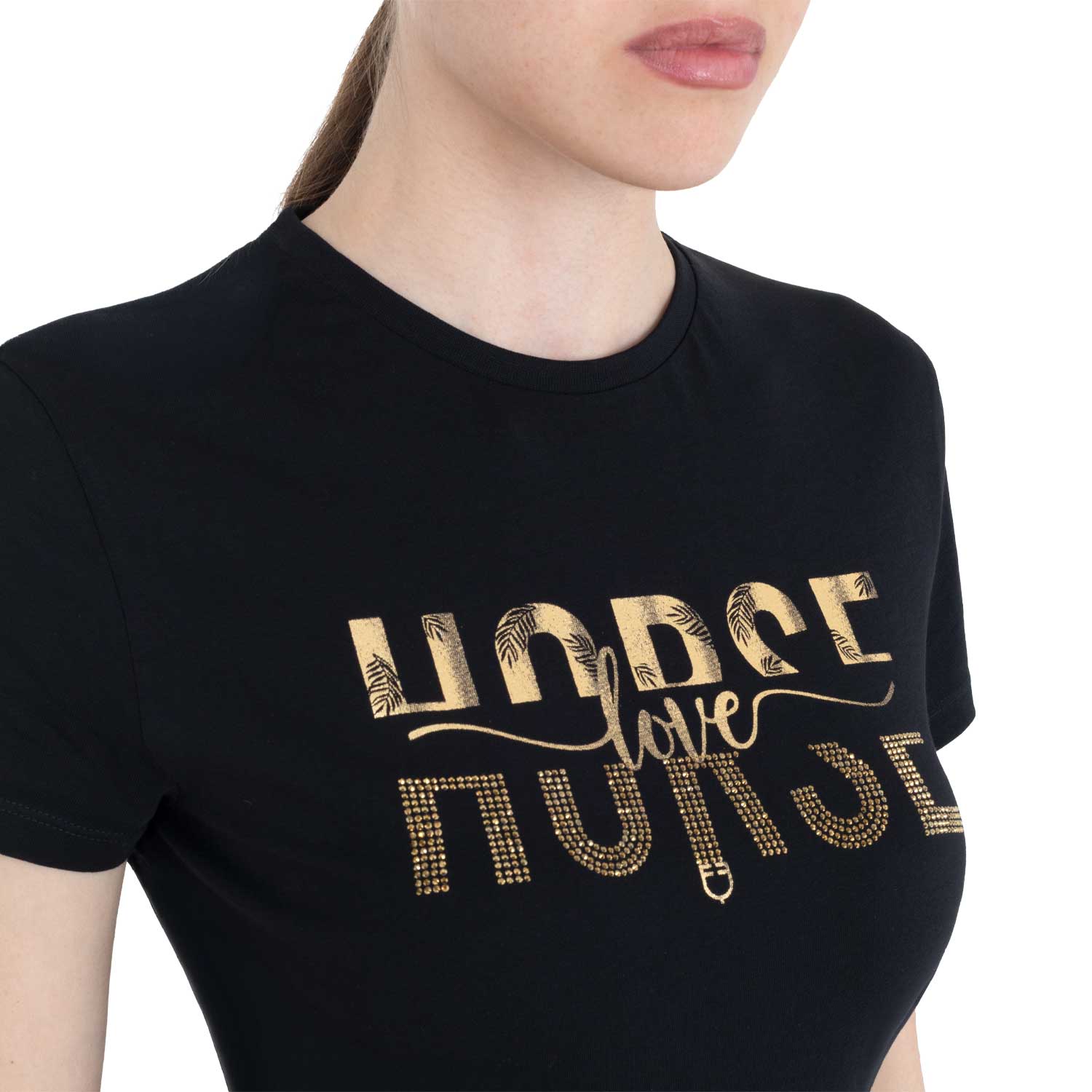 Equestro T Shirt Donna Horse Love in Cotone