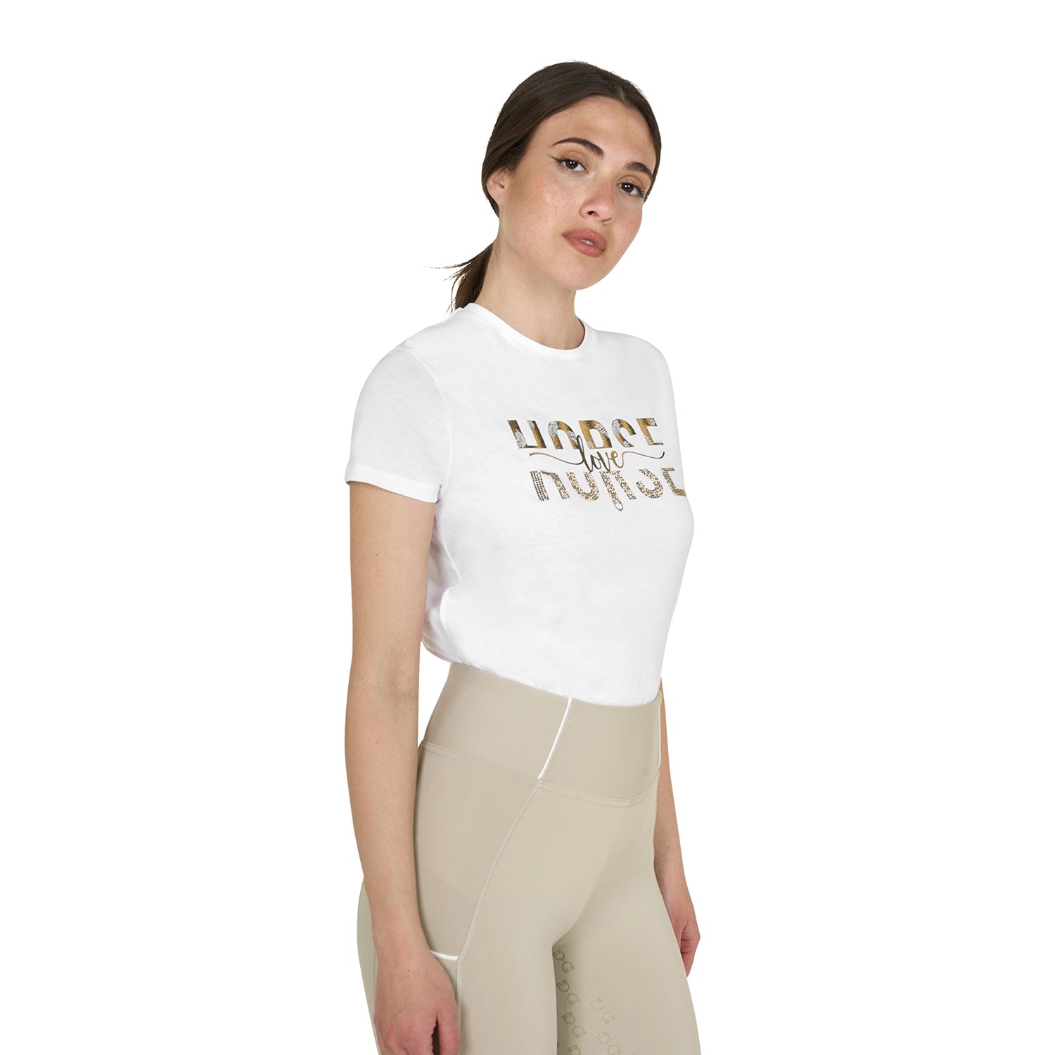 Equestro T Shirt Donna Horse Love in Cotone