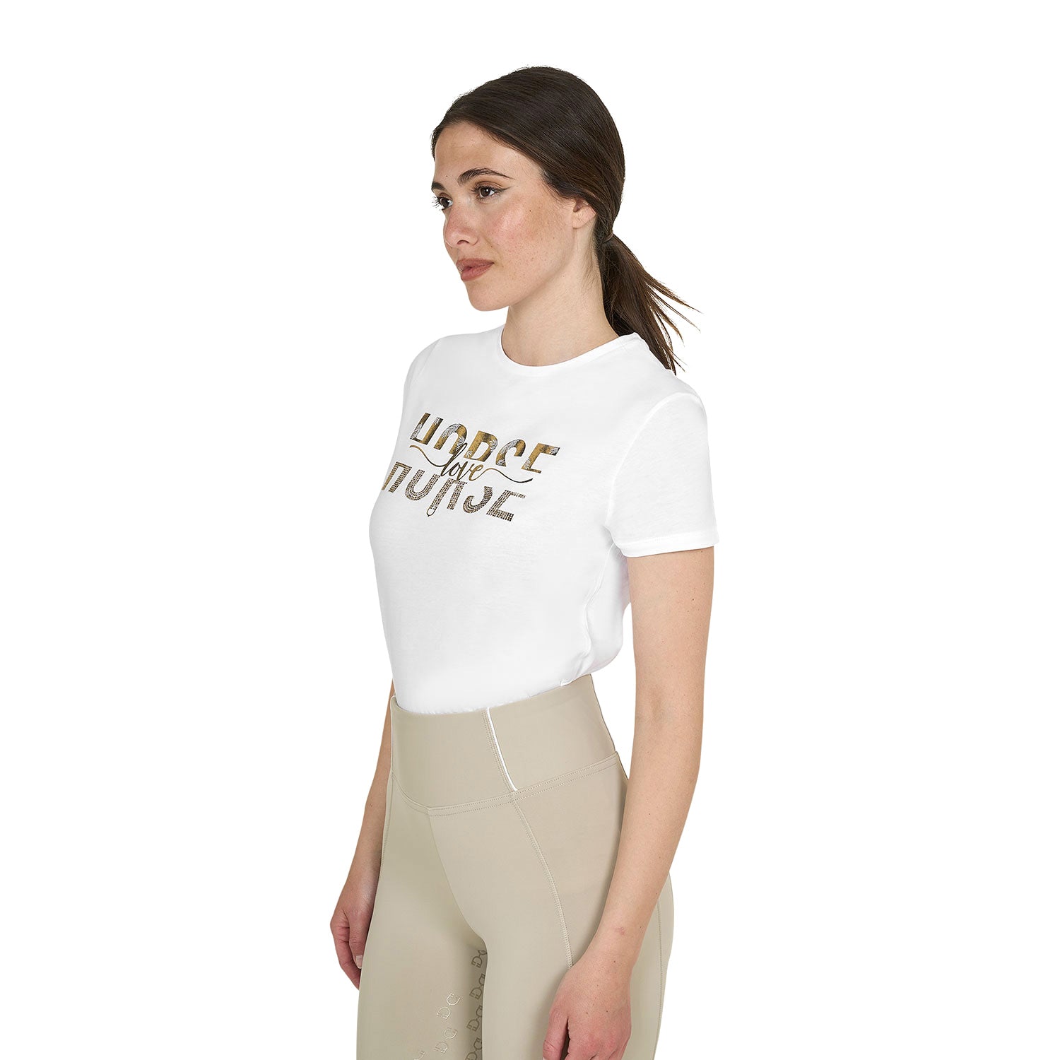 Equestro T Shirt Donna Horse Love in Cotone