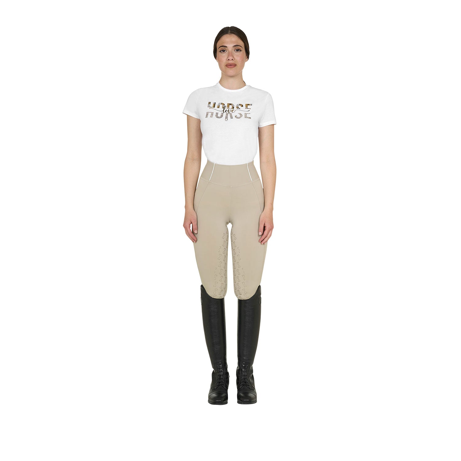 Equestro T Shirt Donna Horse Love in Cotone