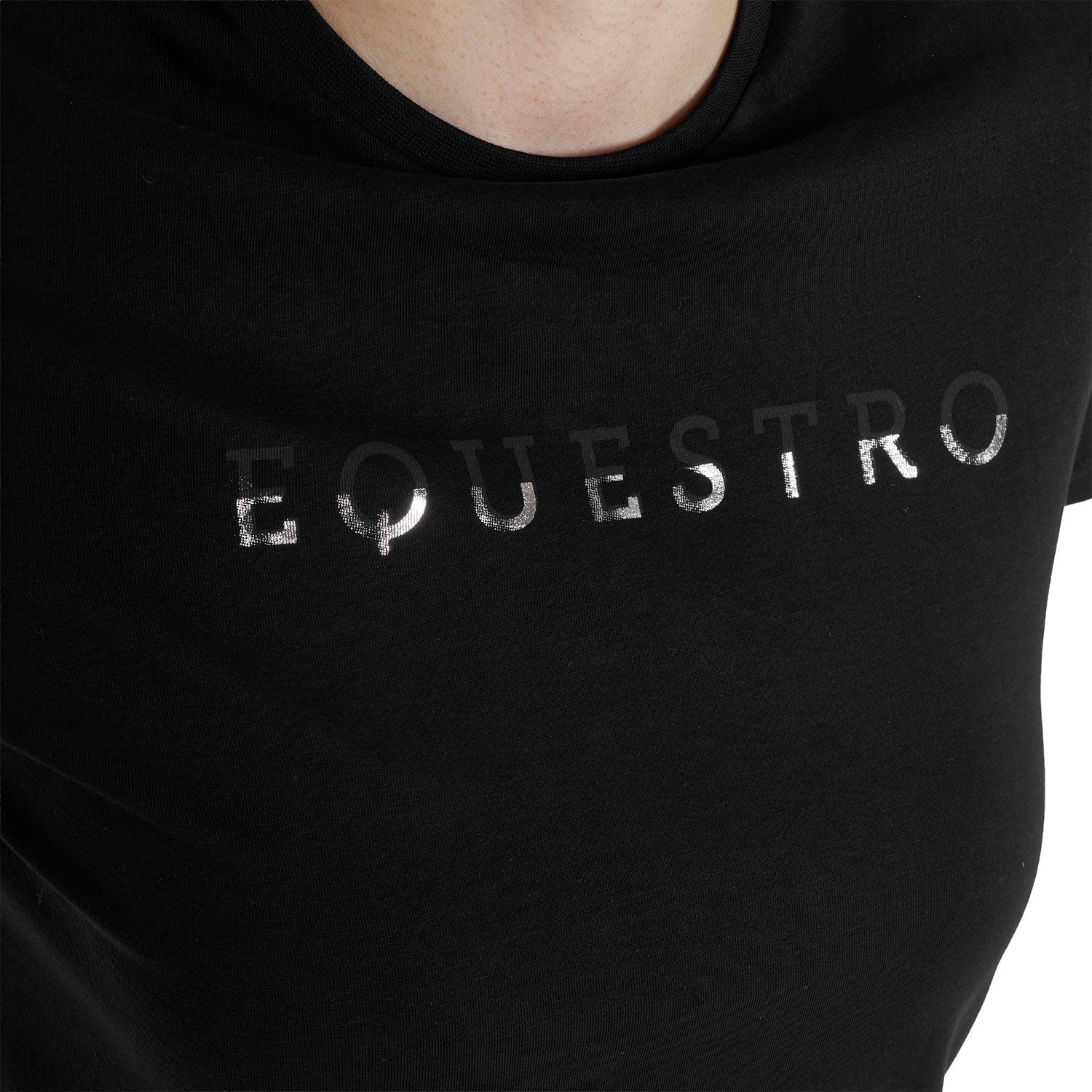 Equestro T Shirt Donna in Cotone Logo Laminato