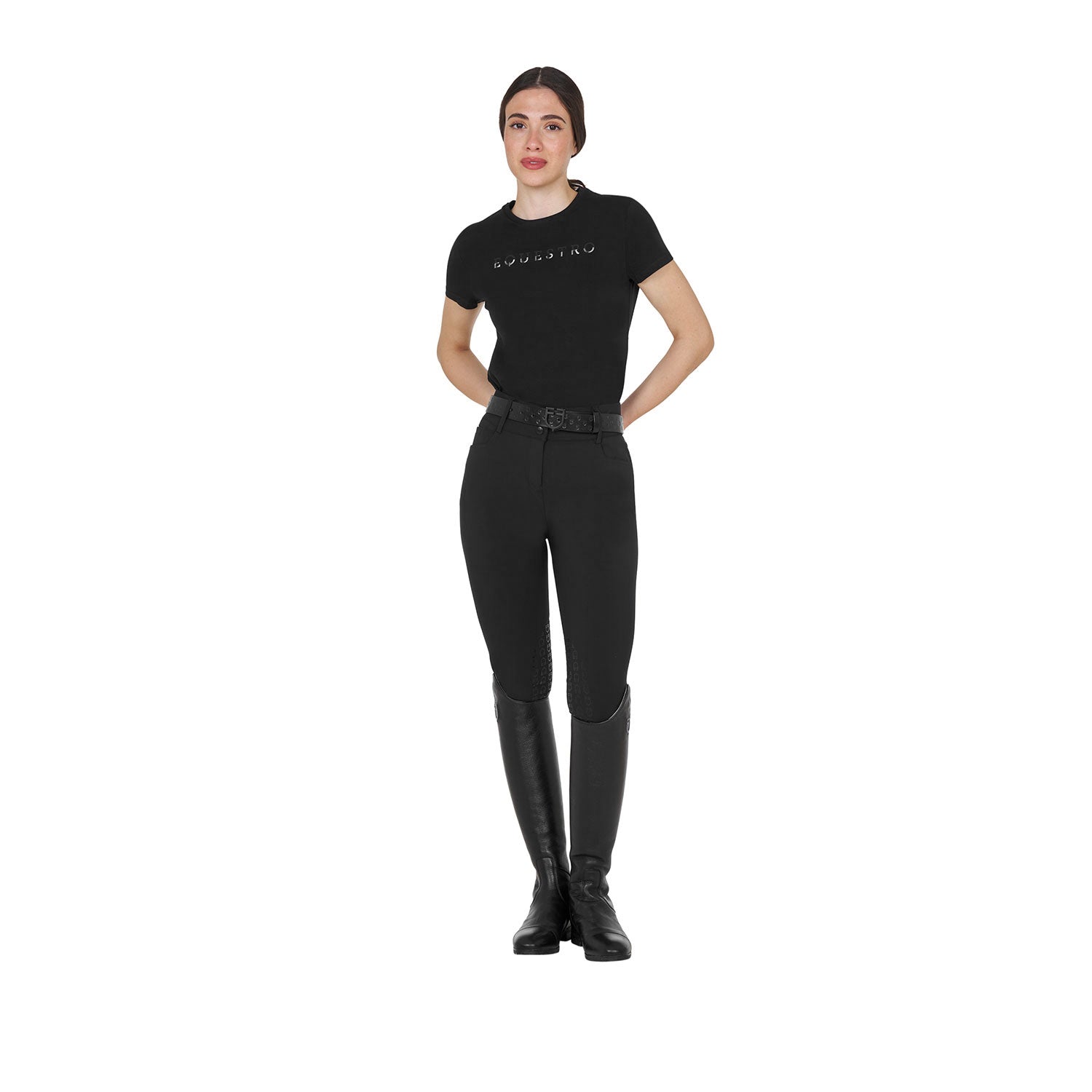 Equestro T Shirt Donna in Cotone Logo Laminato