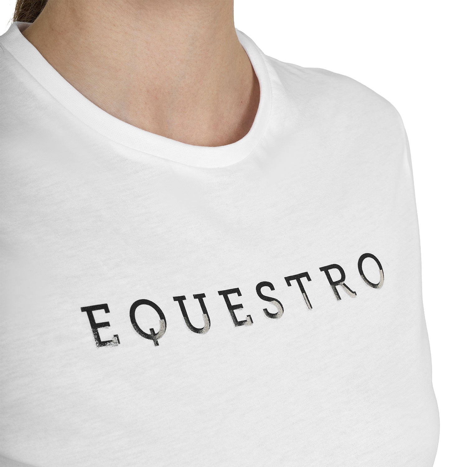 Equestro T Shirt Donna in Cotone Logo Laminato