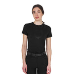 Equestro T Shirt Basic Donna Logo Glossy Tono Su