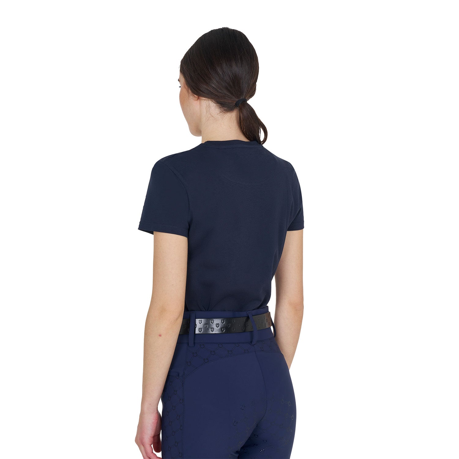 Equestro T Shirt Basic Donna Logo Glossy Tono Su