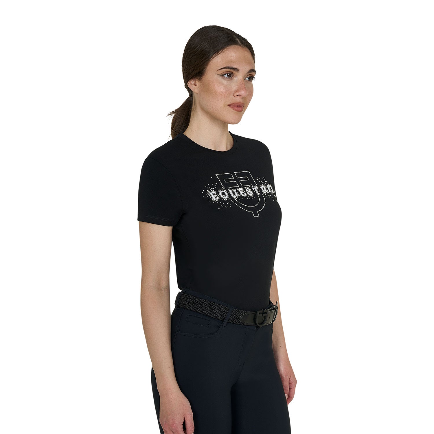 Equestro T Shirt Donna Elegant in Cotone