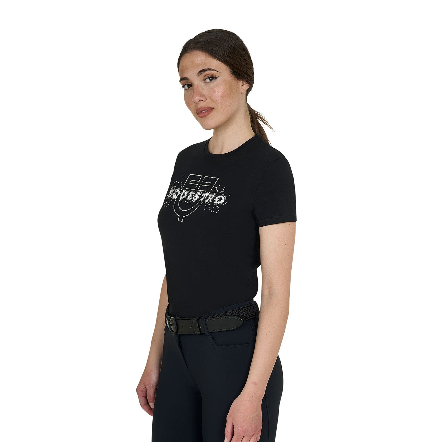 Equestro T Shirt Donna Elegant in Cotone