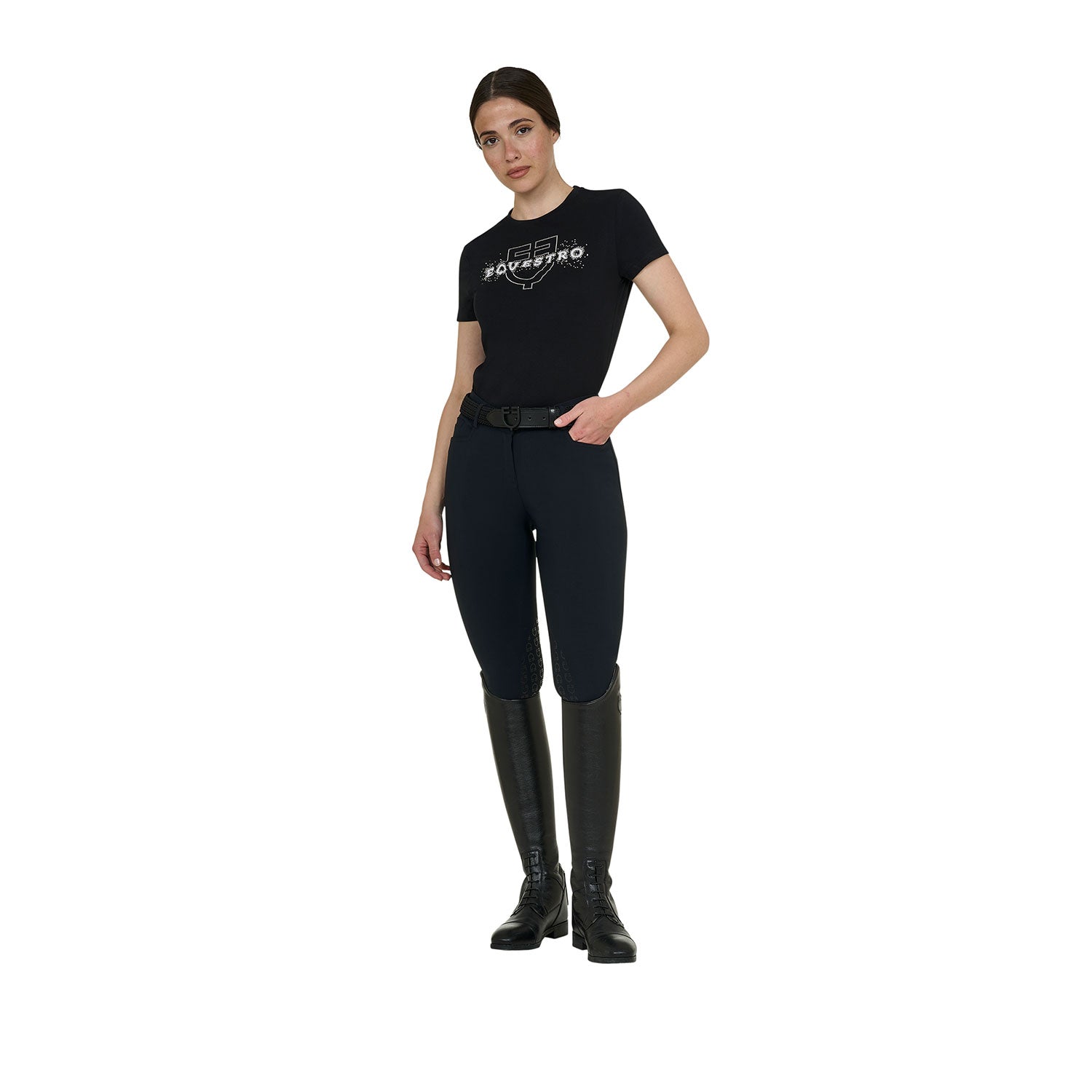 Equestro T Shirt Donna Elegant in Cotone