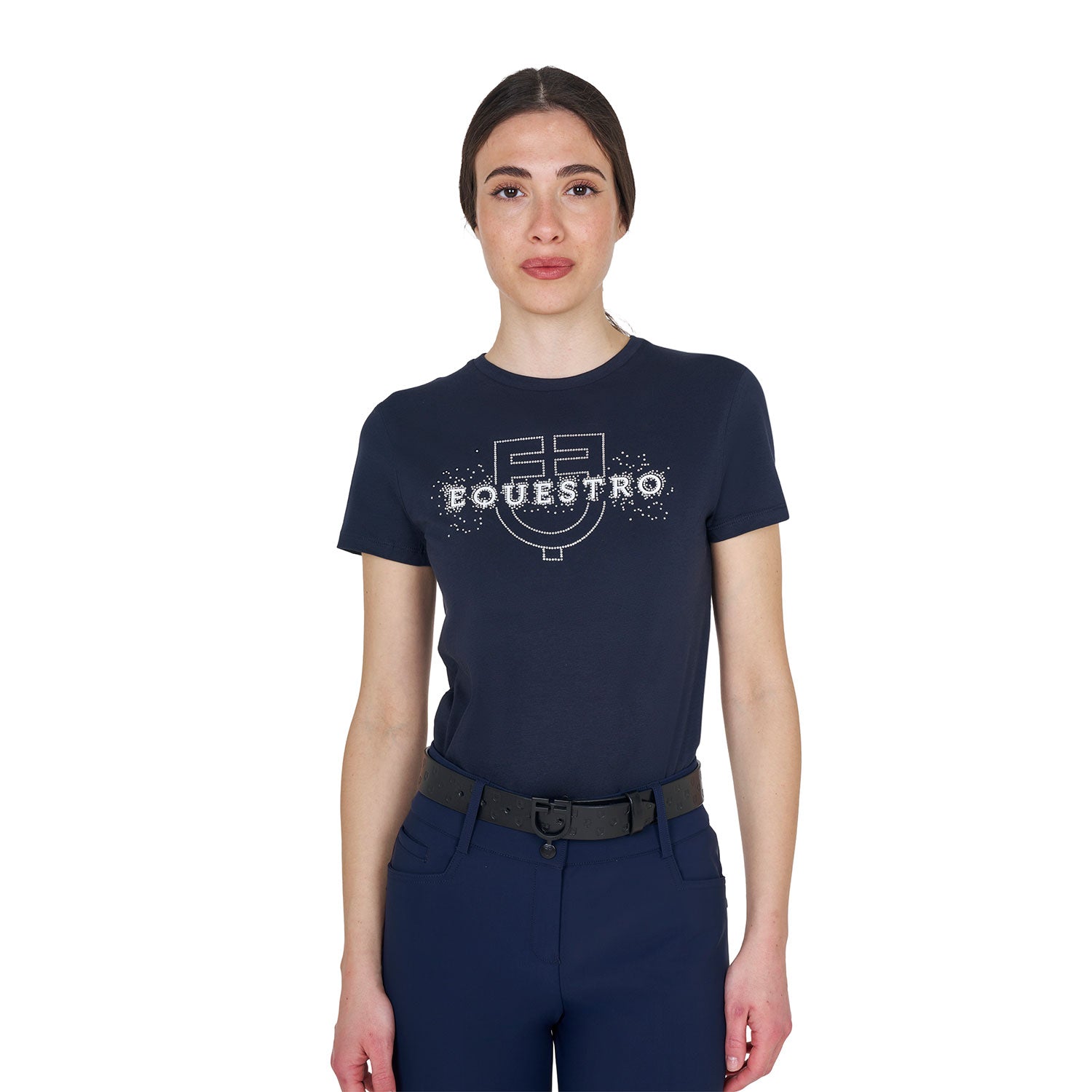 Equestro T Shirt Donna Elegant in Cotone