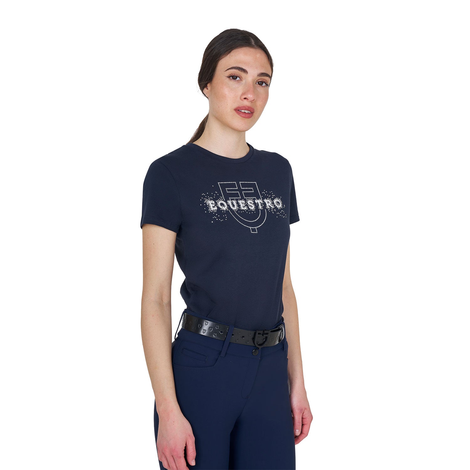 Equestro T Shirt Donna Elegant in Cotone