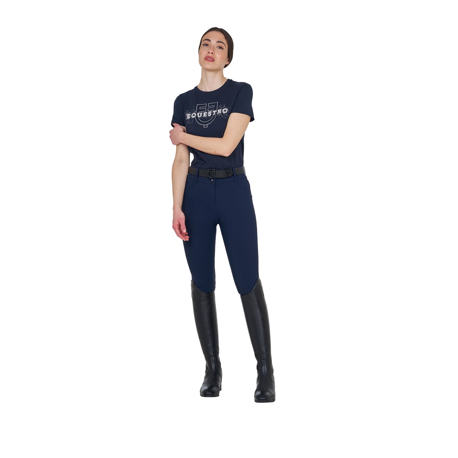 Equestro T Shirt Donna Elegant in Cotone