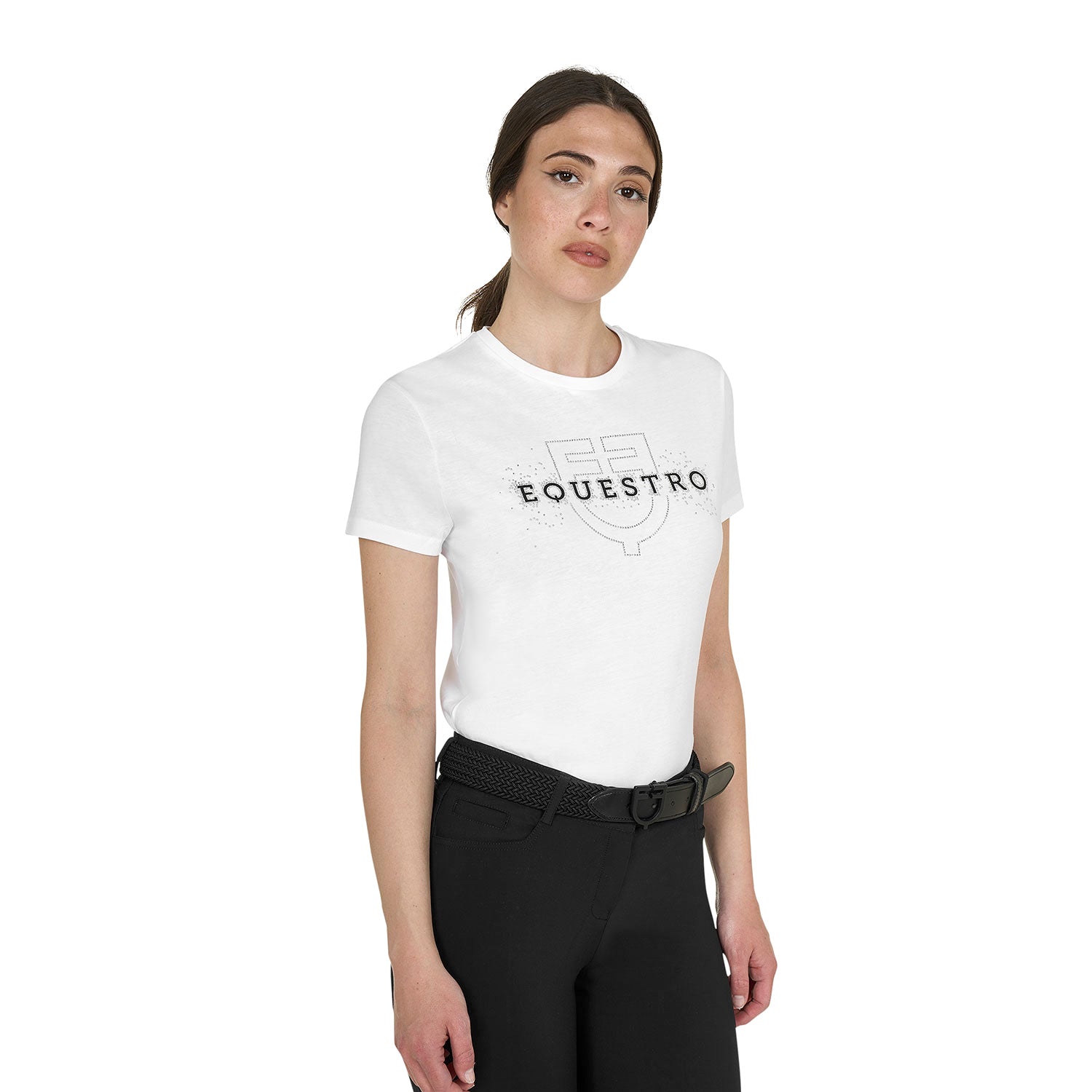 Equestro T Shirt Donna Elegant in Cotone