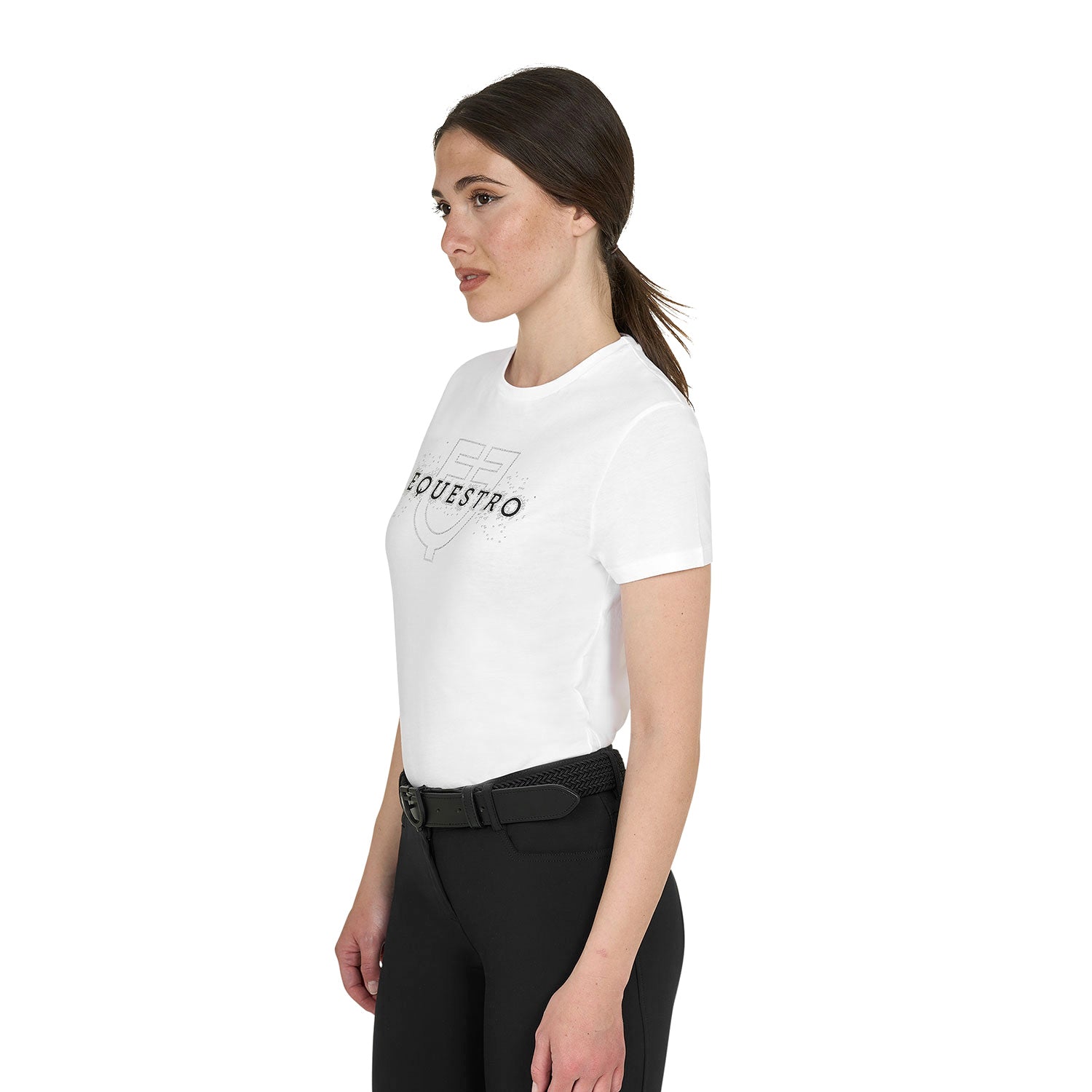 Equestro T Shirt Donna Elegant in Cotone