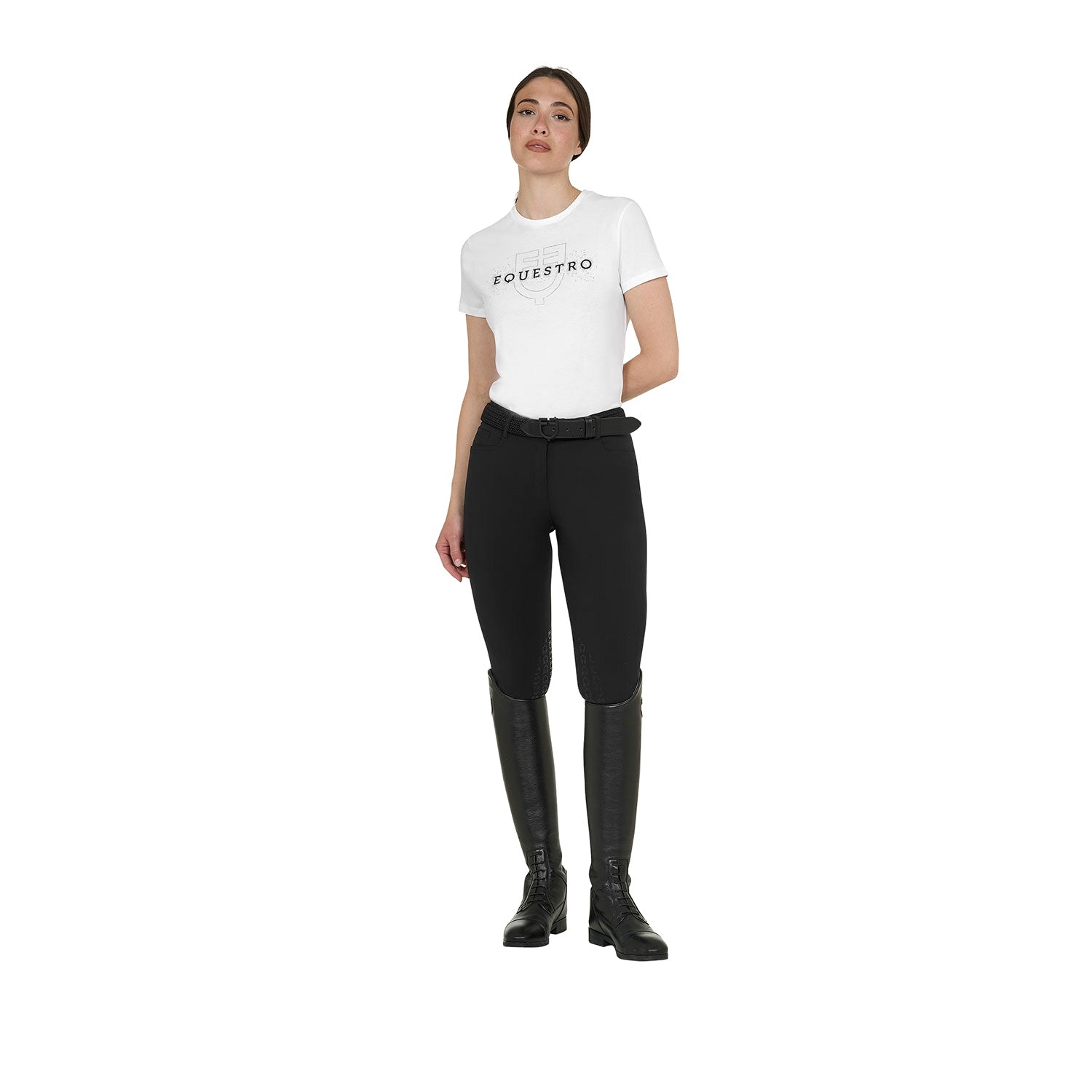 Equestro T Shirt Donna Elegant in Cotone