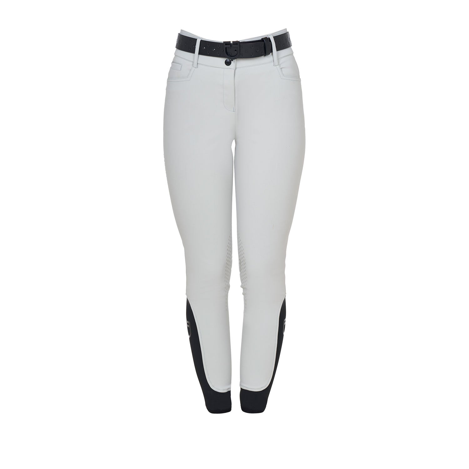 Equestro Pantaloni Donna a Vita Alta Logo in Strass