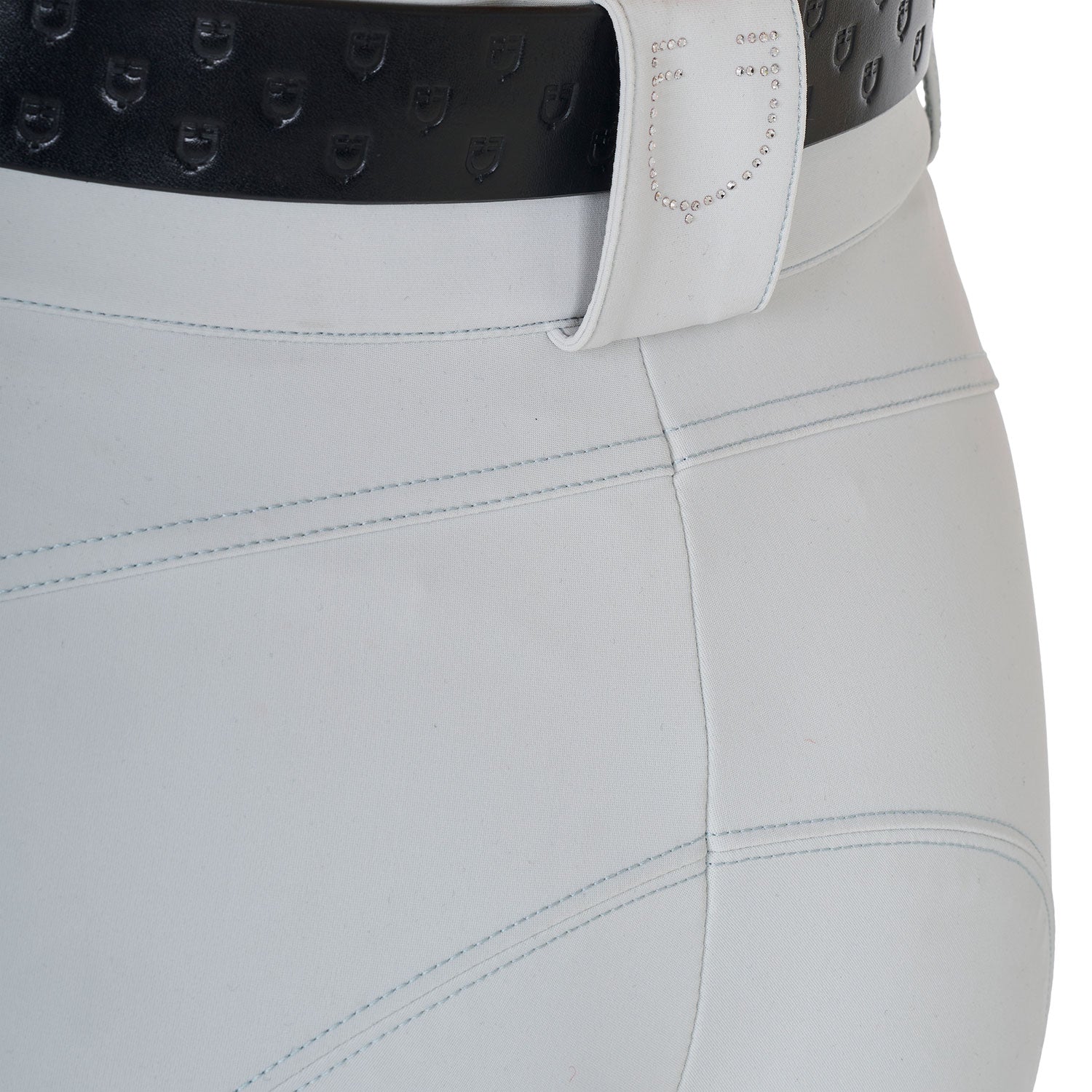 Equestro Pantaloni Donna a Vita Alta Logo in Strass