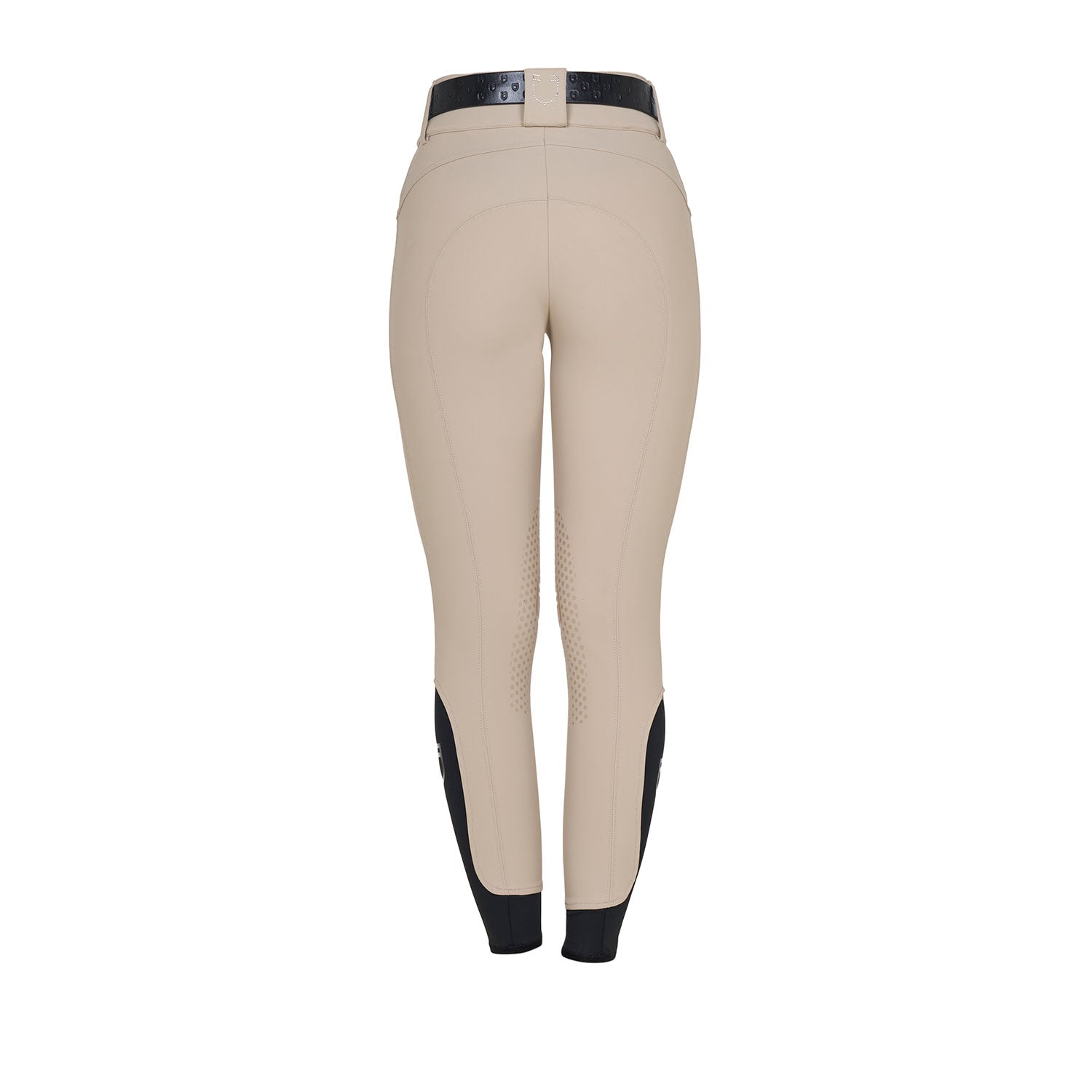 Equestro Pantaloni Donna a Vita Alta Logo in Strass
