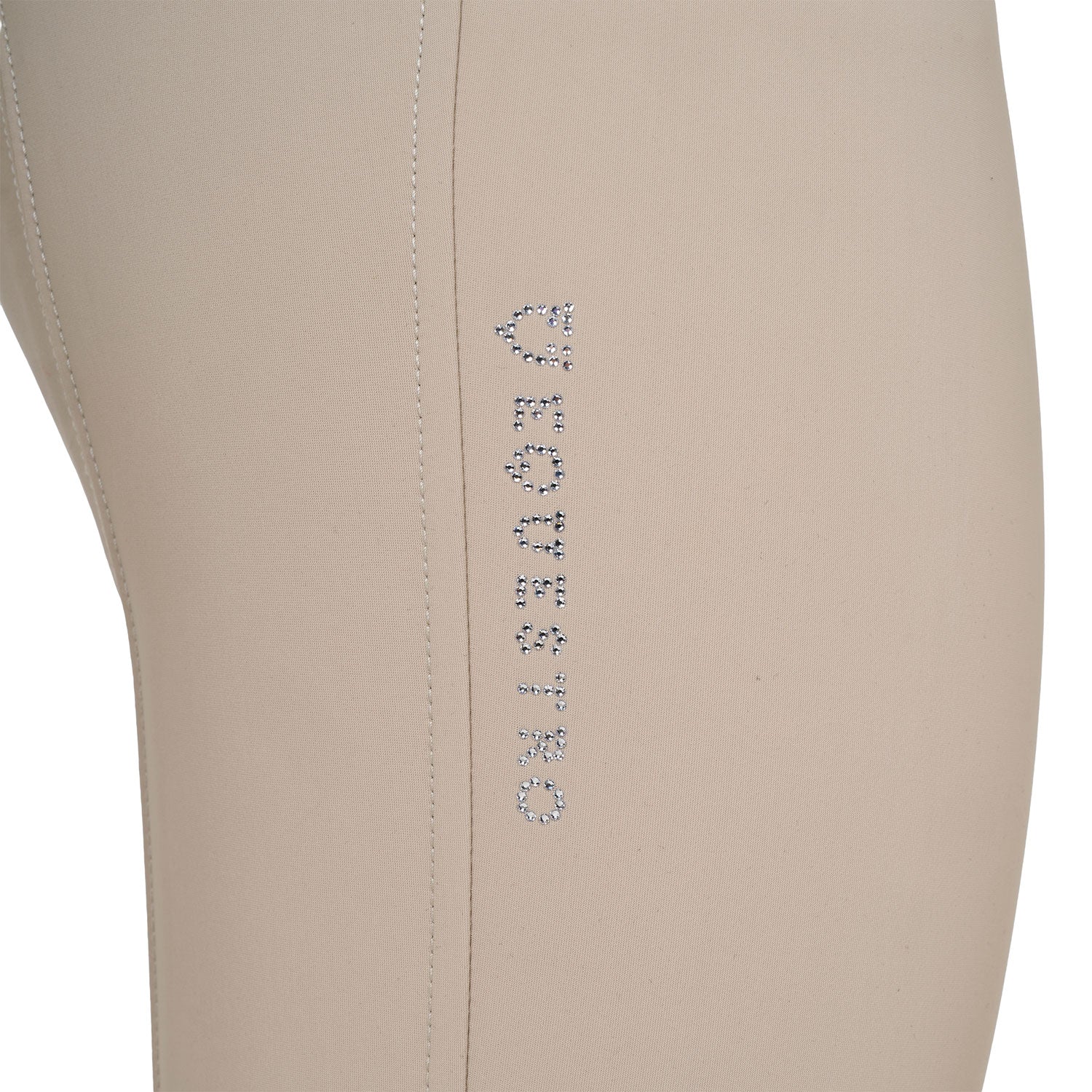 Equestro Pantaloni Donna a Vita Alta Logo in Strass