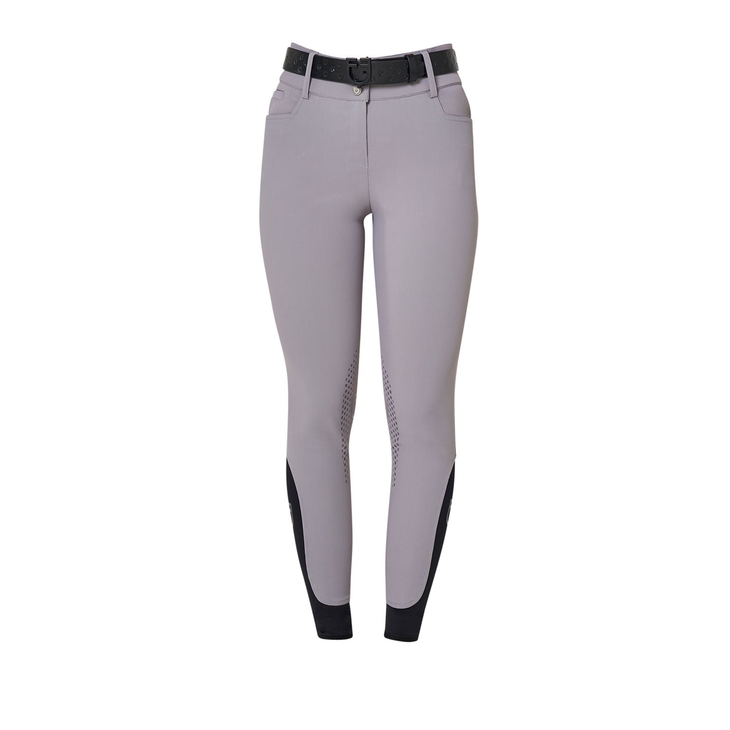 Equestro Pantaloni Donna a Vita Alta Logo in Strass
