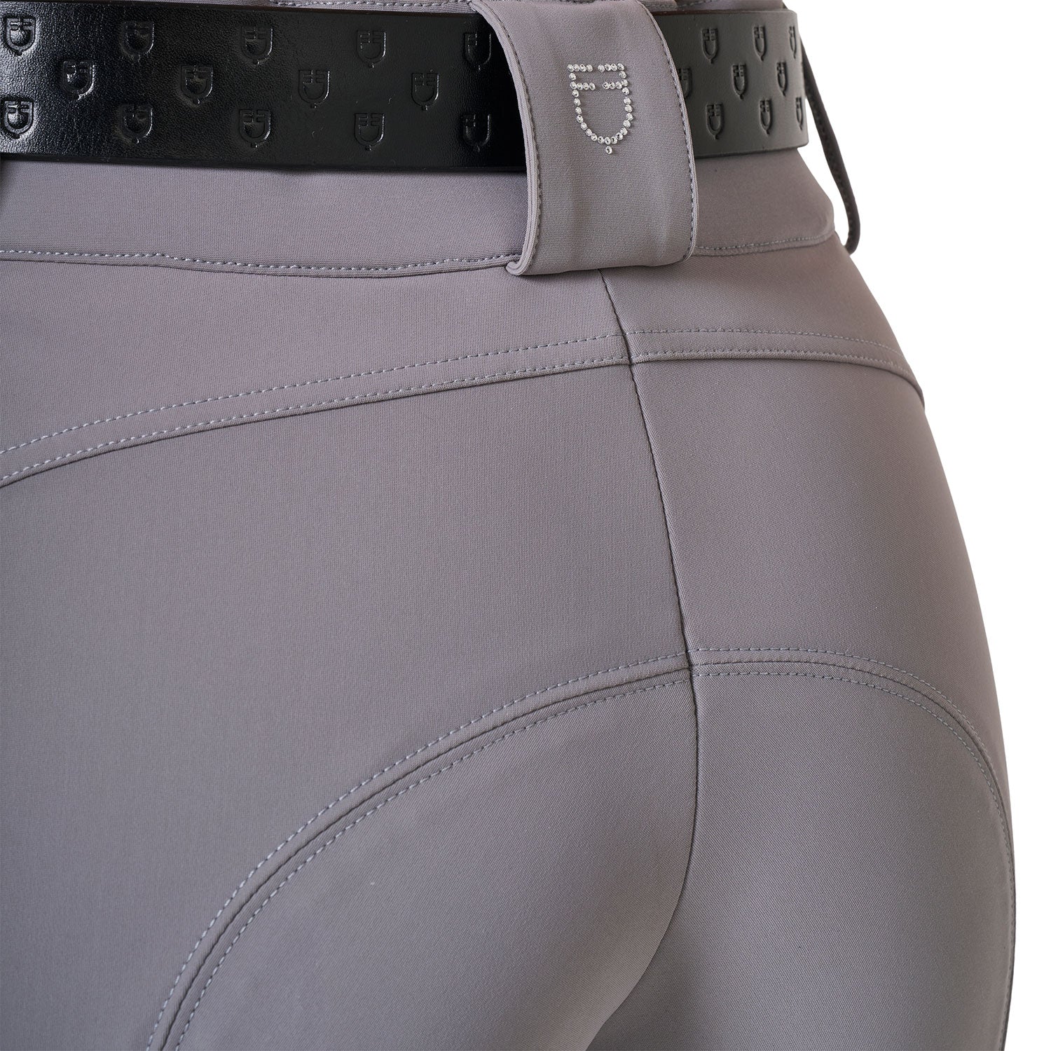 Equestro Pantaloni Donna a Vita Alta Logo in Strass