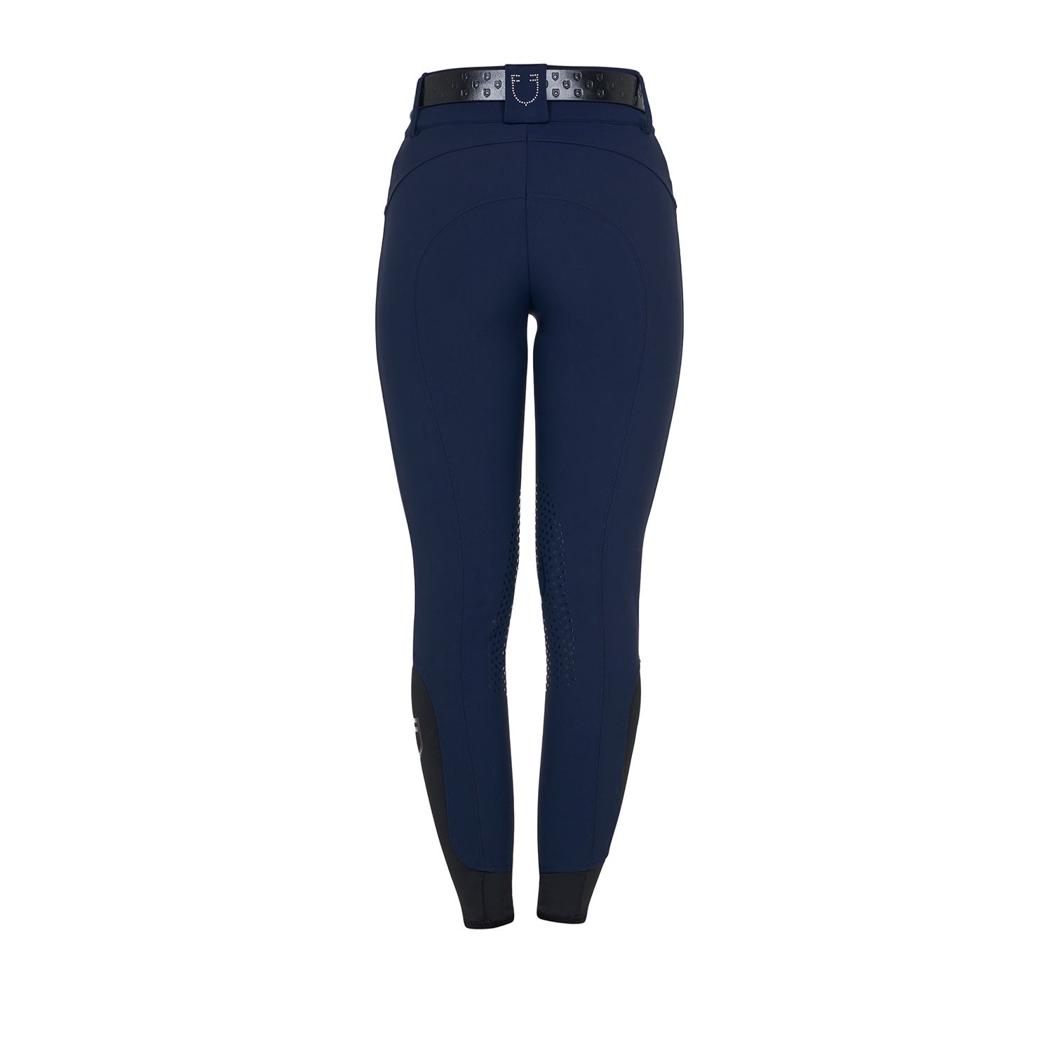 Equestro Pantaloni Donna a Vita Alta Logo in Strass