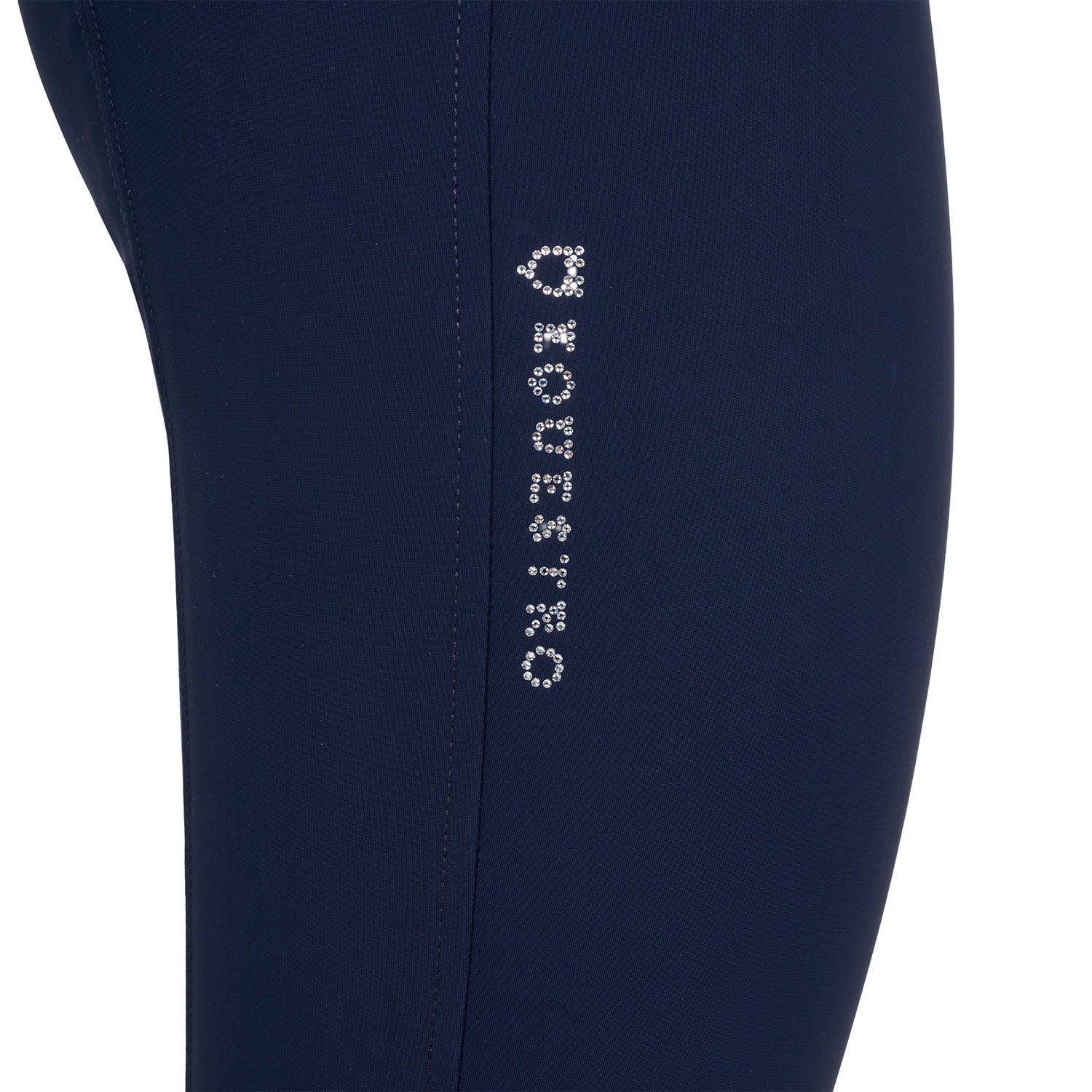 Equestro Pantaloni Donna a Vita Alta Logo in Strass