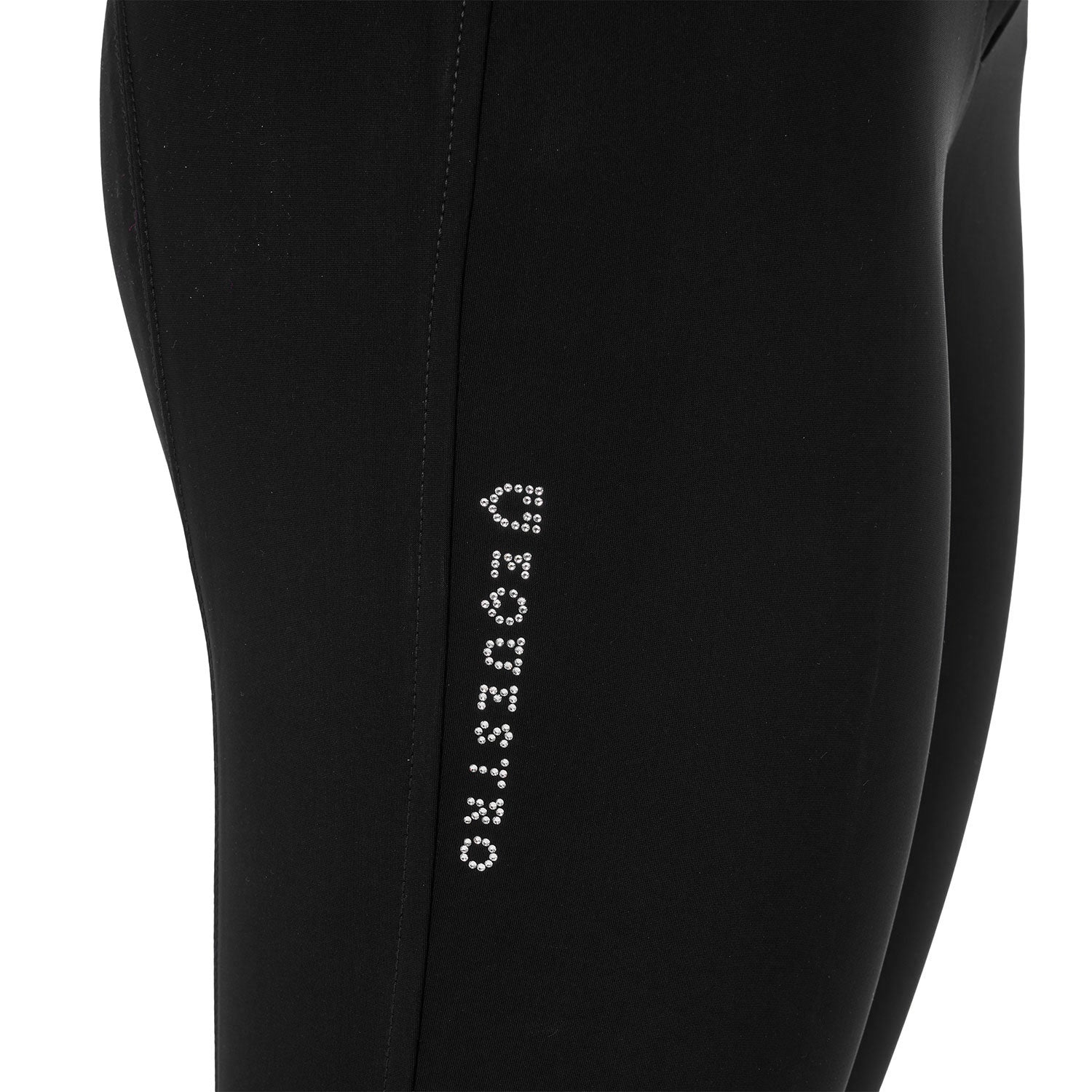 Equestro Pantaloni Donna a Vita Alta Logo in Strass
