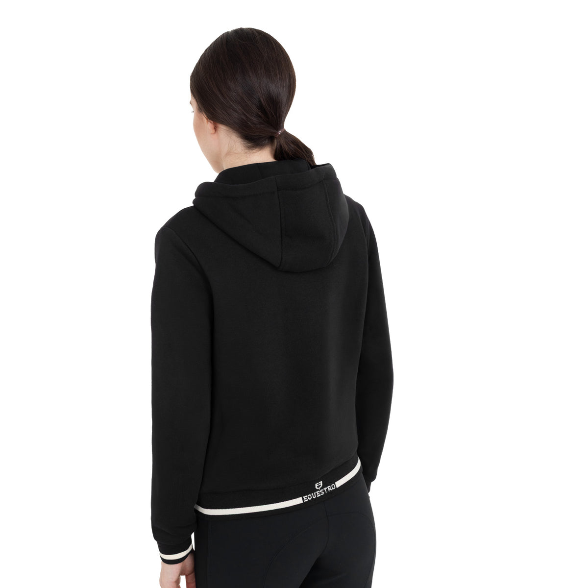 Equestro Felpa Donna con Cappuccio e Zip Frontale