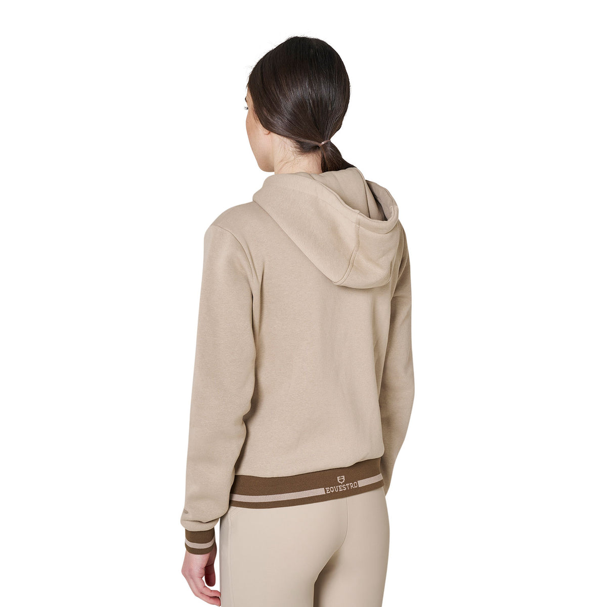 Equestro Felpa Donna con Cappuccio e Zip Frontale