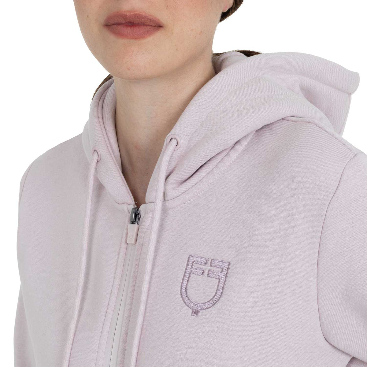 Equestro Felpa Donna con Cappuccio e Zip Frontale