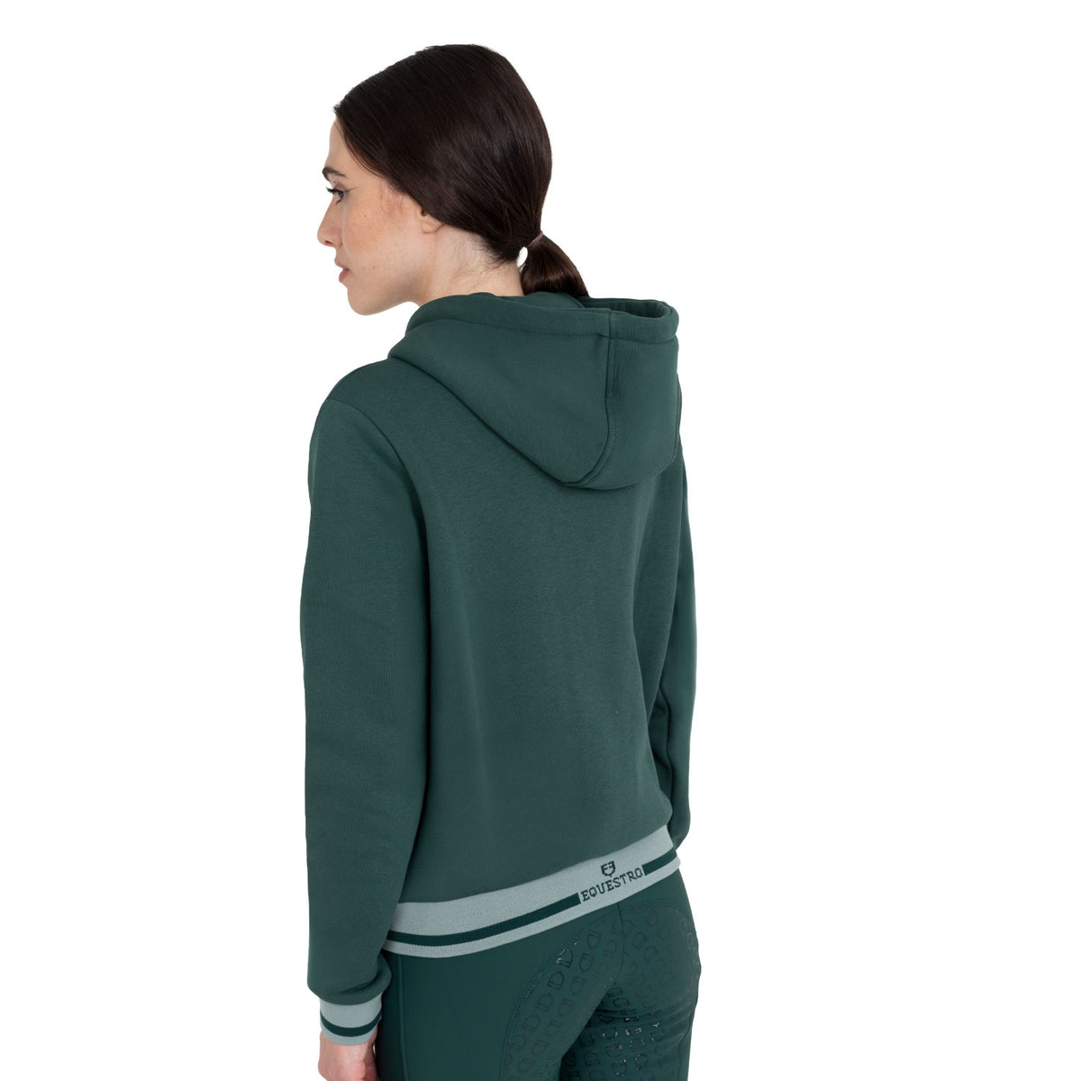 Equestro Felpa Donna con Cappuccio e Zip Frontale