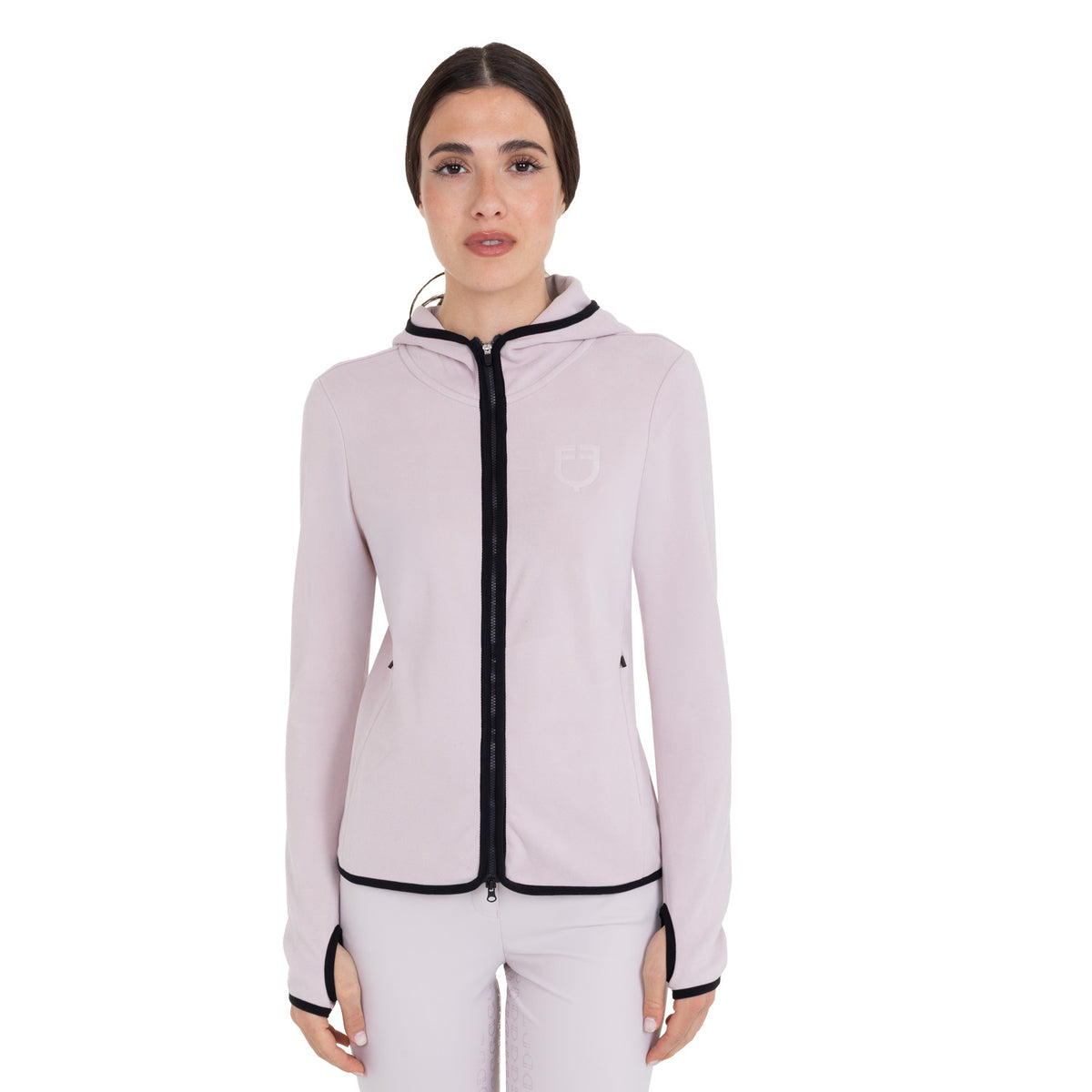 Equestro Felpa Donna in Pile con Zip