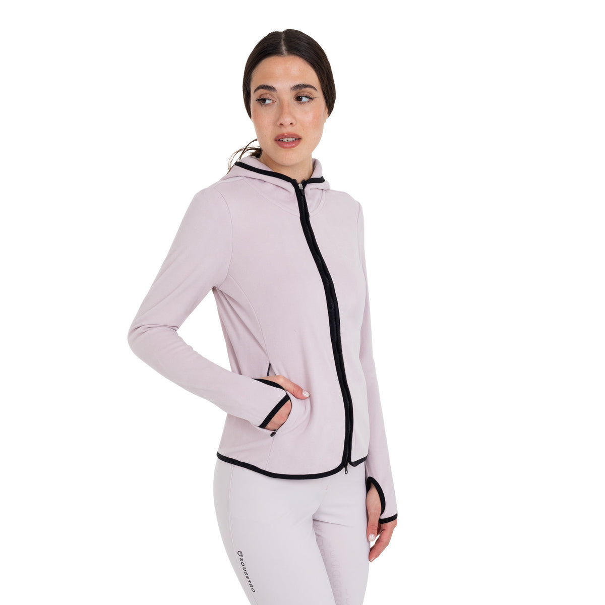 Equestro Felpa Donna in Pile con Zip