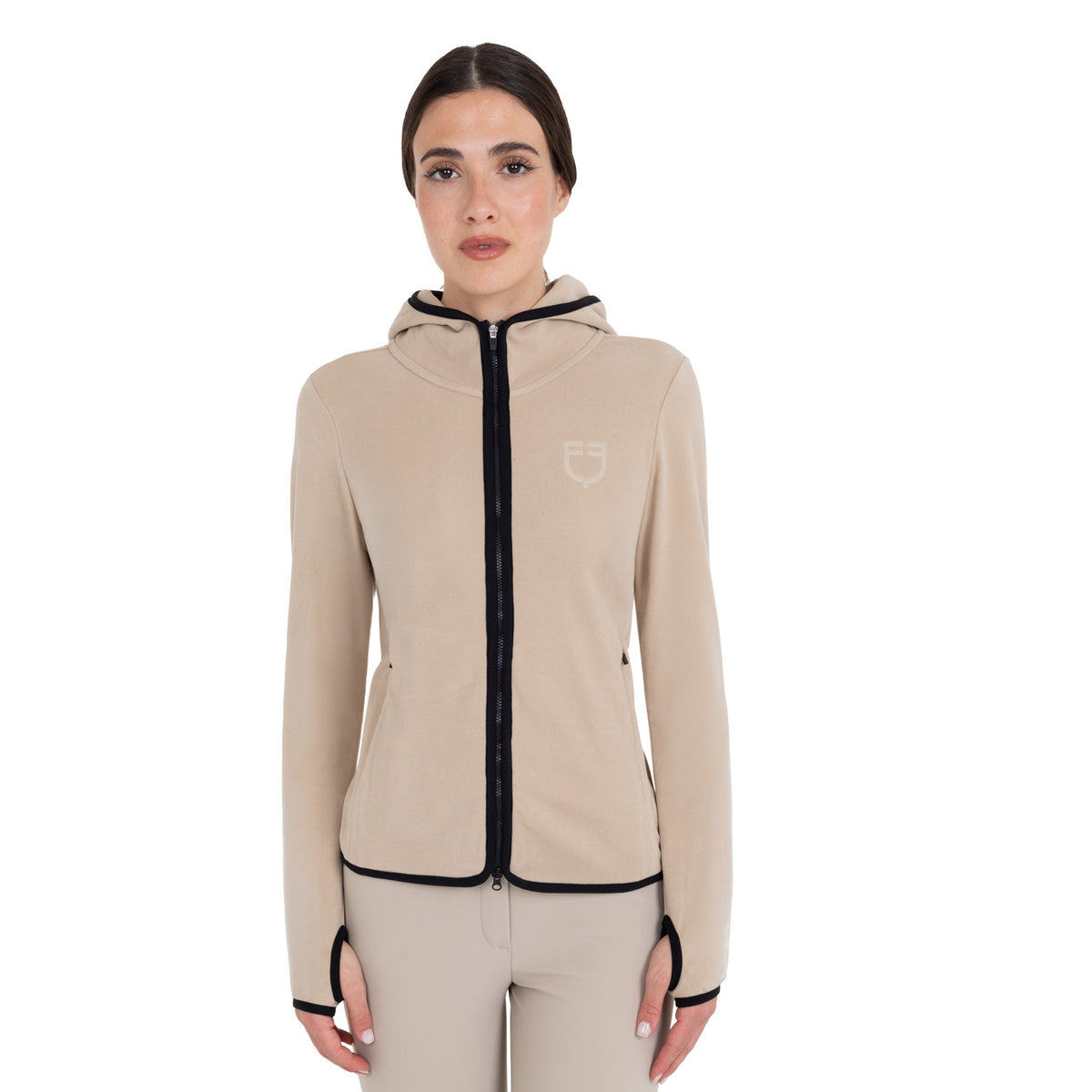 Equestro Felpa Donna in Pile con Zip
