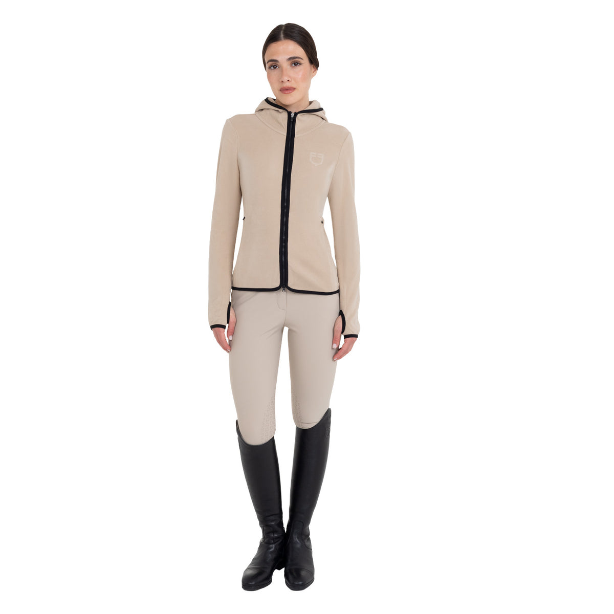 Equestro Felpa Donna in Pile con Zip