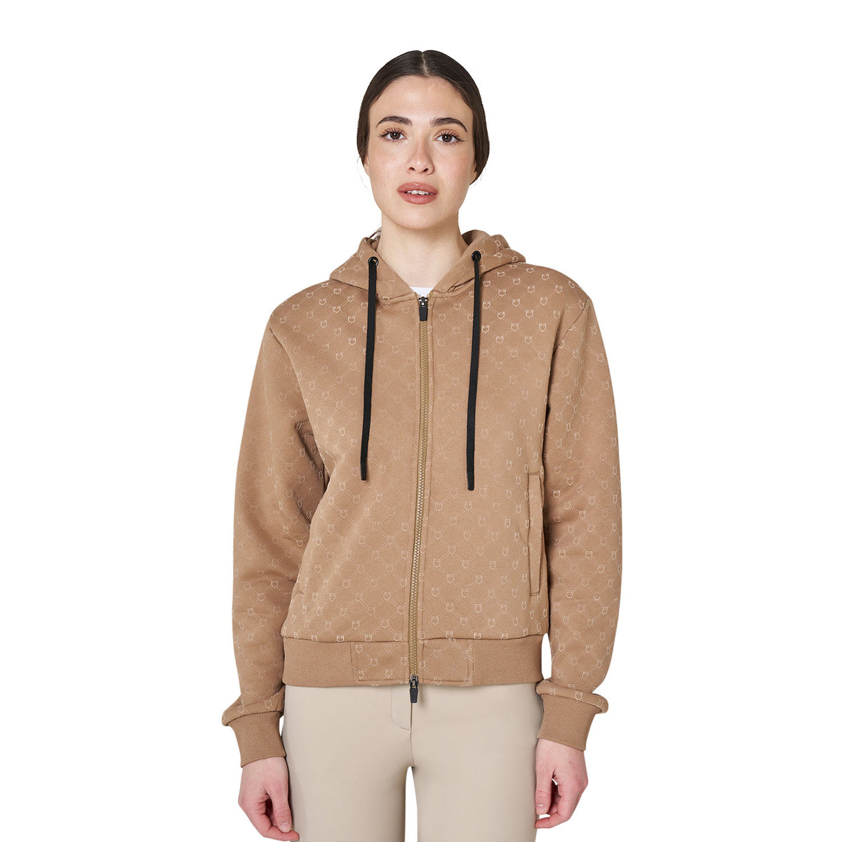 Equestro Felpa Donna Monogram con Cappuccio