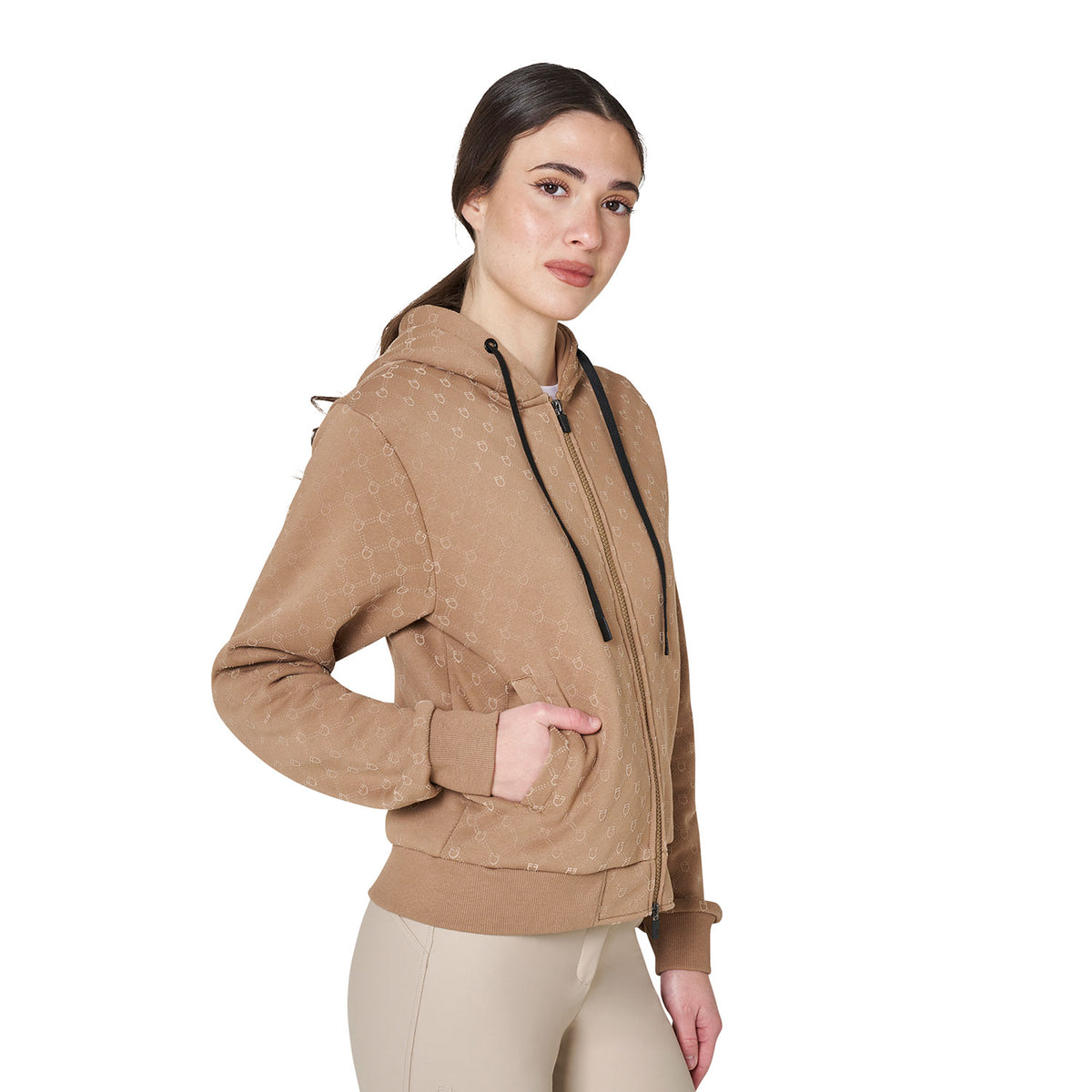 Equestro Felpa Donna Monogram con Cappuccio