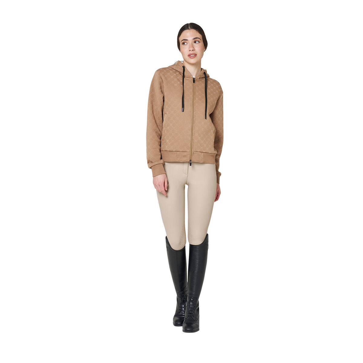 Equestro Felpa Donna Monogram con Cappuccio
