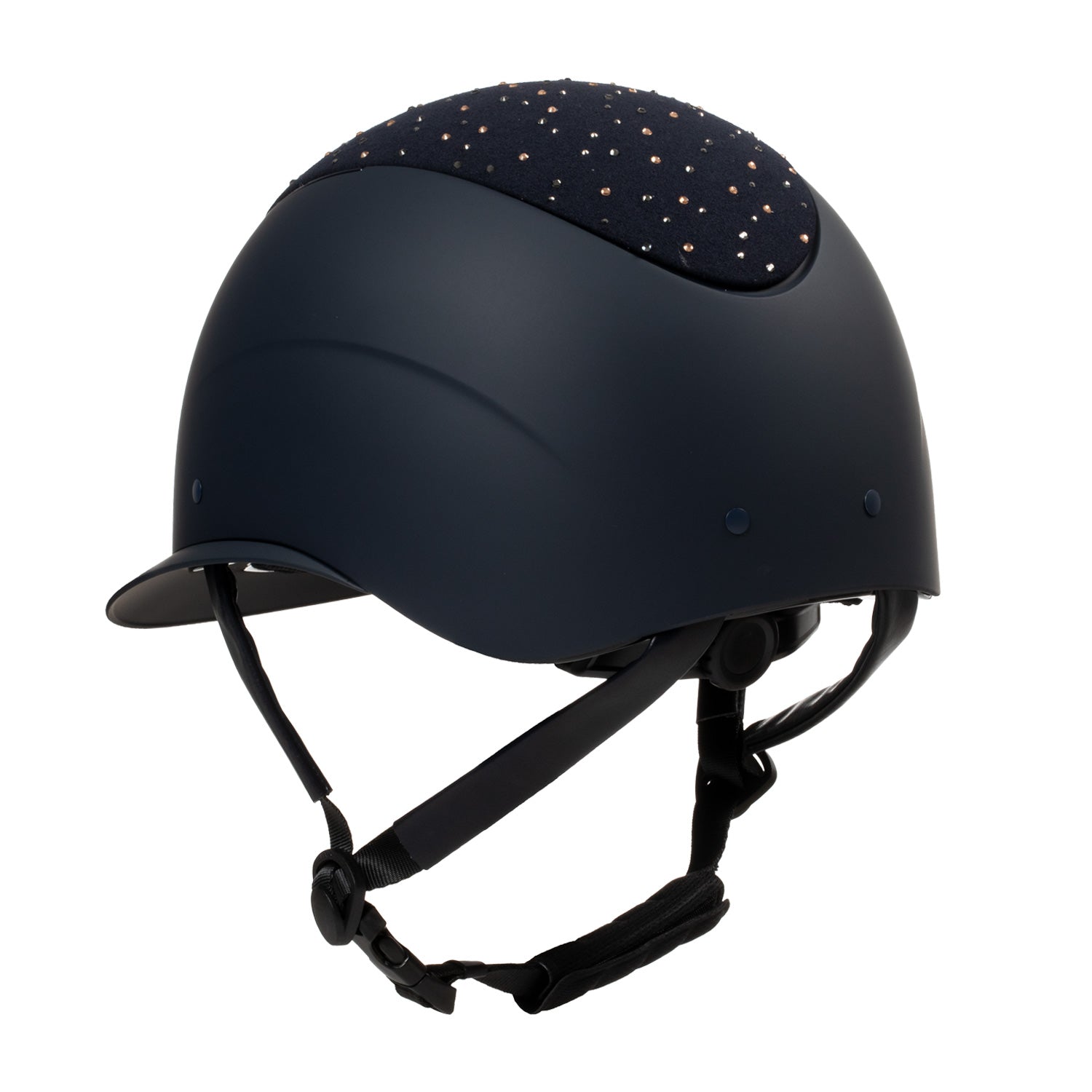 Equestro Cap Opaco Visiera Larga con Logo in Strass Omologazione En