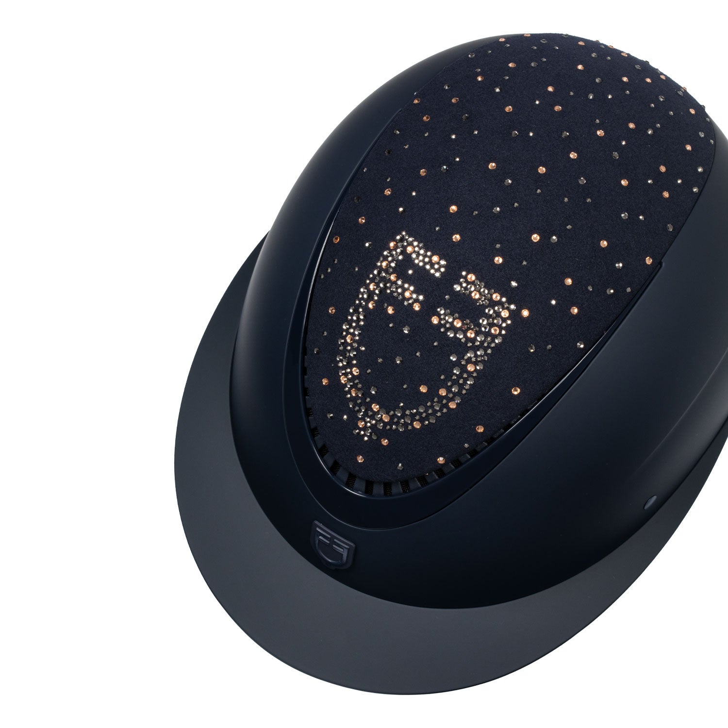 Equestro Cap Opaco Visiera Larga con Logo in Strass Omologazione En