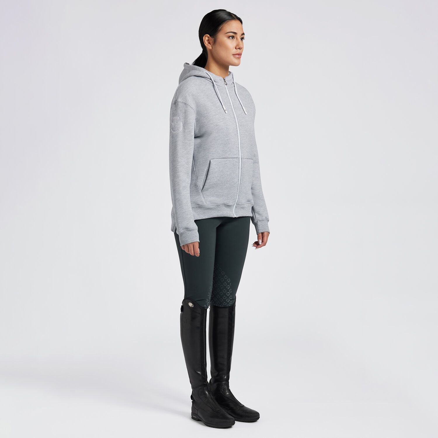 Felpa Cavalleria Toscana da donna in Cotone con Cappuccio e Zip