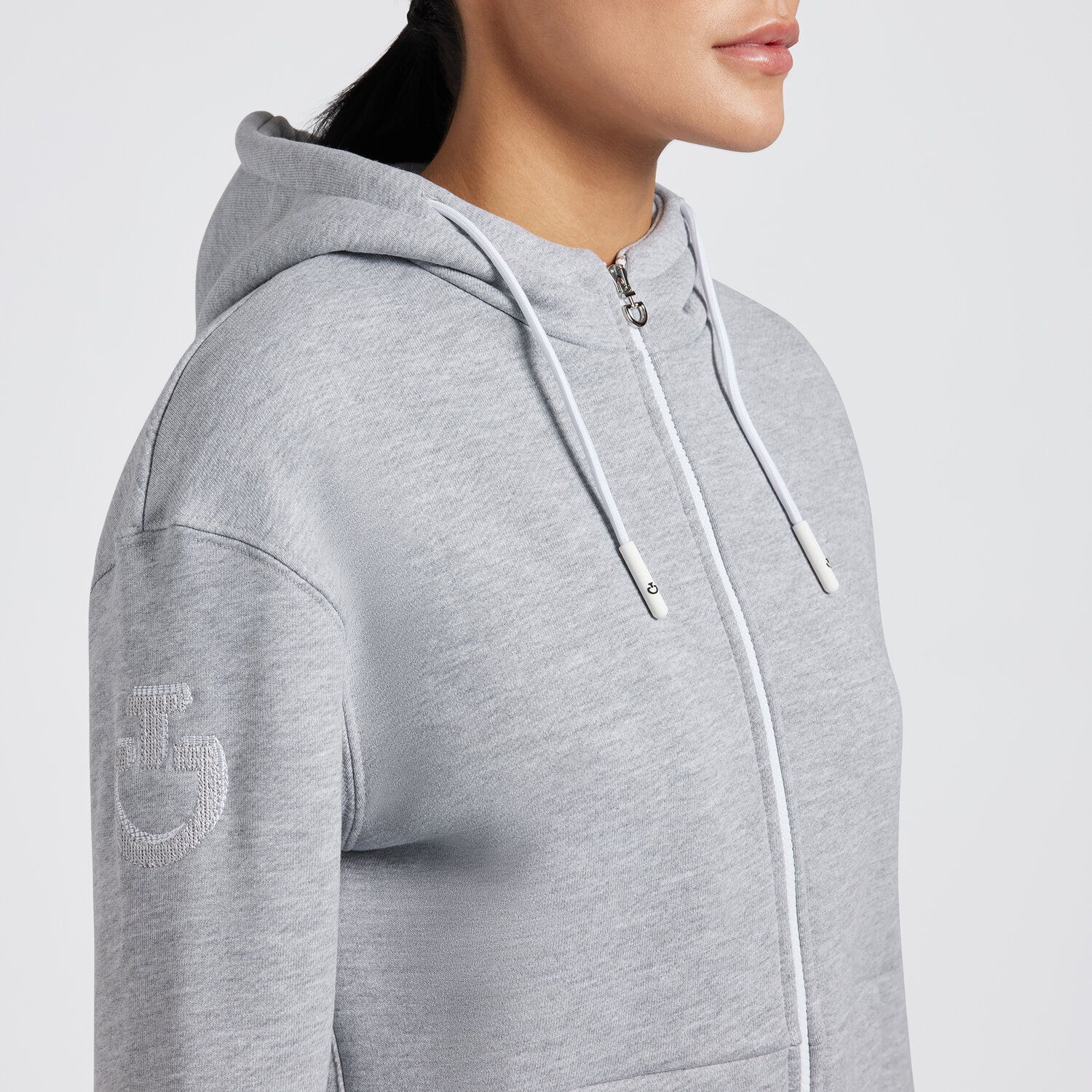 Felpa Cavalleria Toscana da donna in Cotone con Cappuccio e Zip