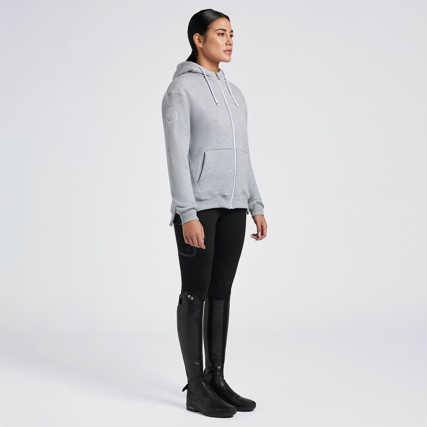 Felpa Cavalleria Toscana da donna in Cotone con Cappuccio e Zip