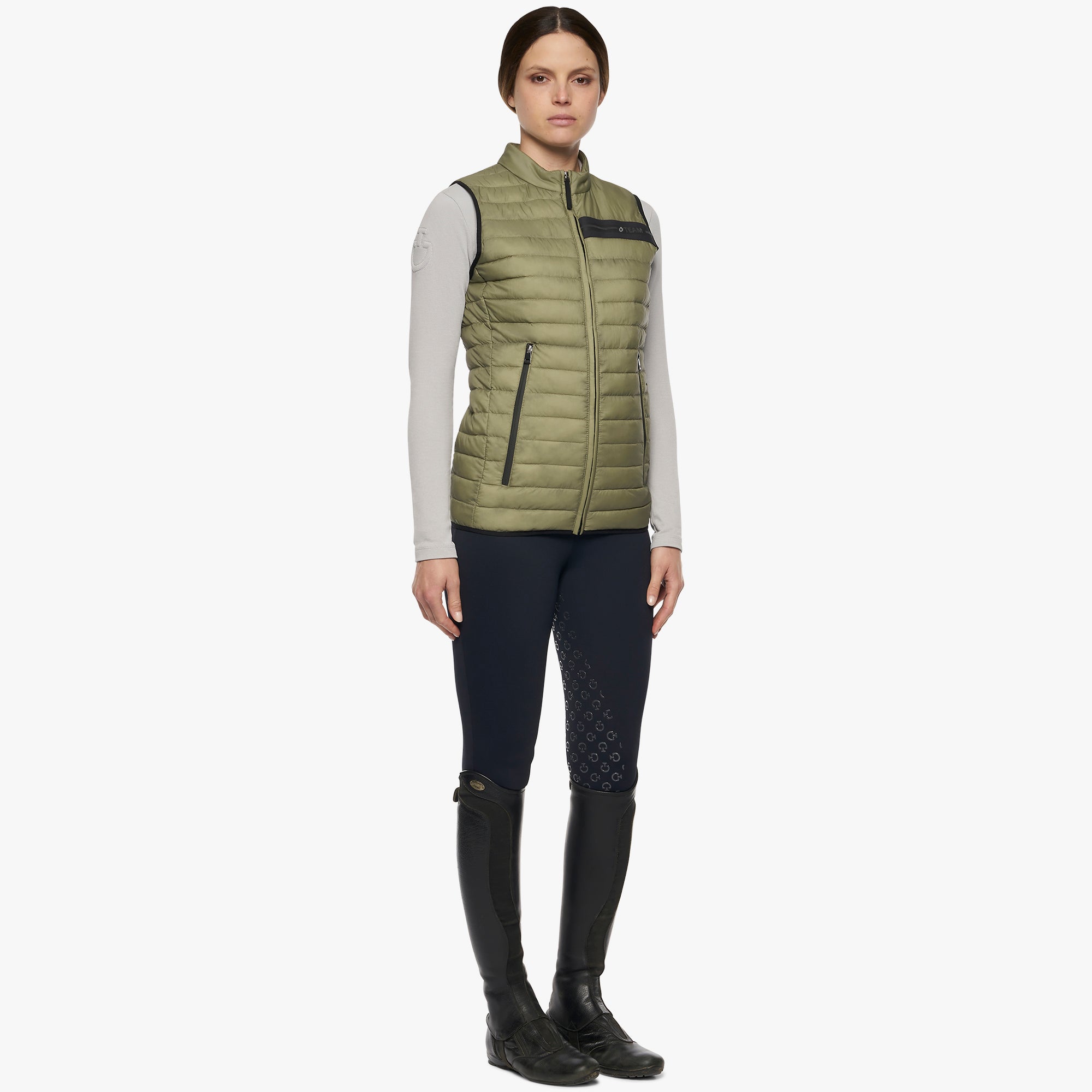 Gilet Smanicato Donna Cavalleria Toscana CT Team Red Stripe Quilted Vest
