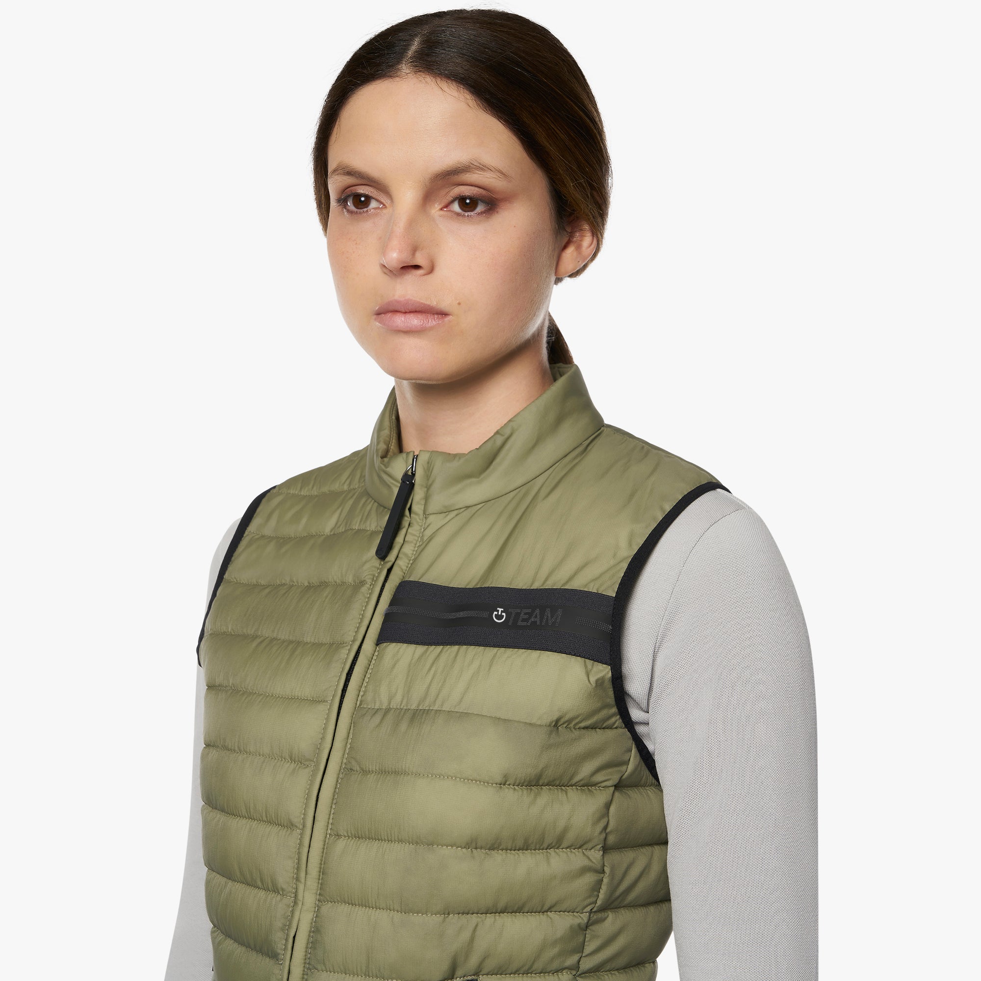 Gilet Smanicato Donna Cavalleria Toscana CT Team Red Stripe Quilted Vest