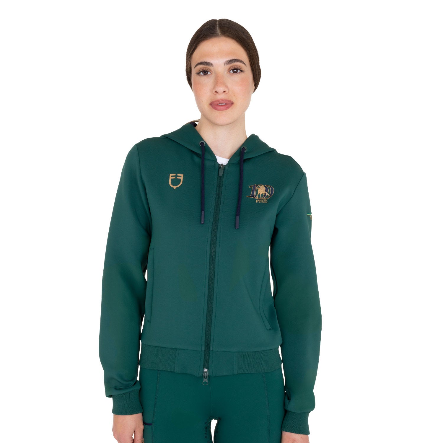 Felpa donna con cappuccio Equestro X FISE 100