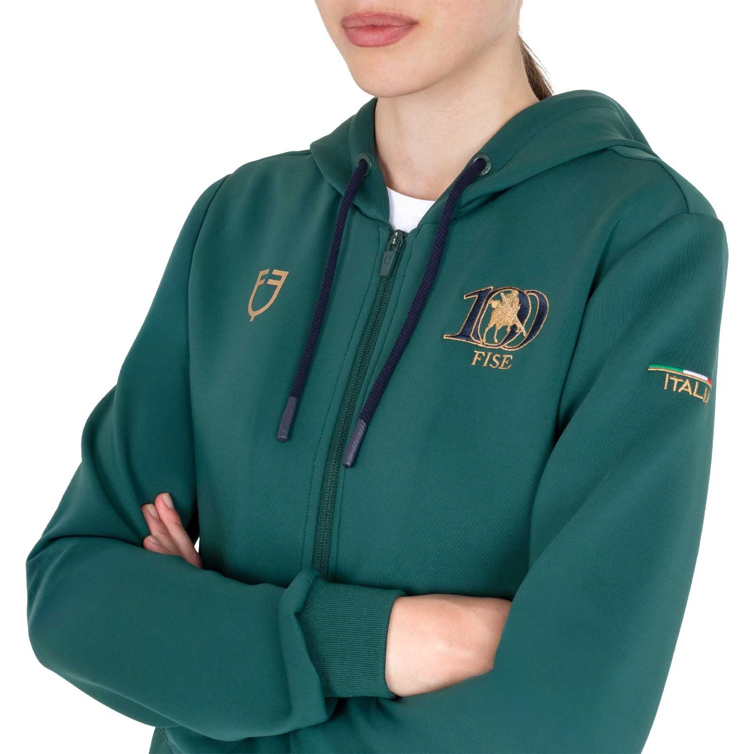 Felpa donna con cappuccio Equestro X FISE 100