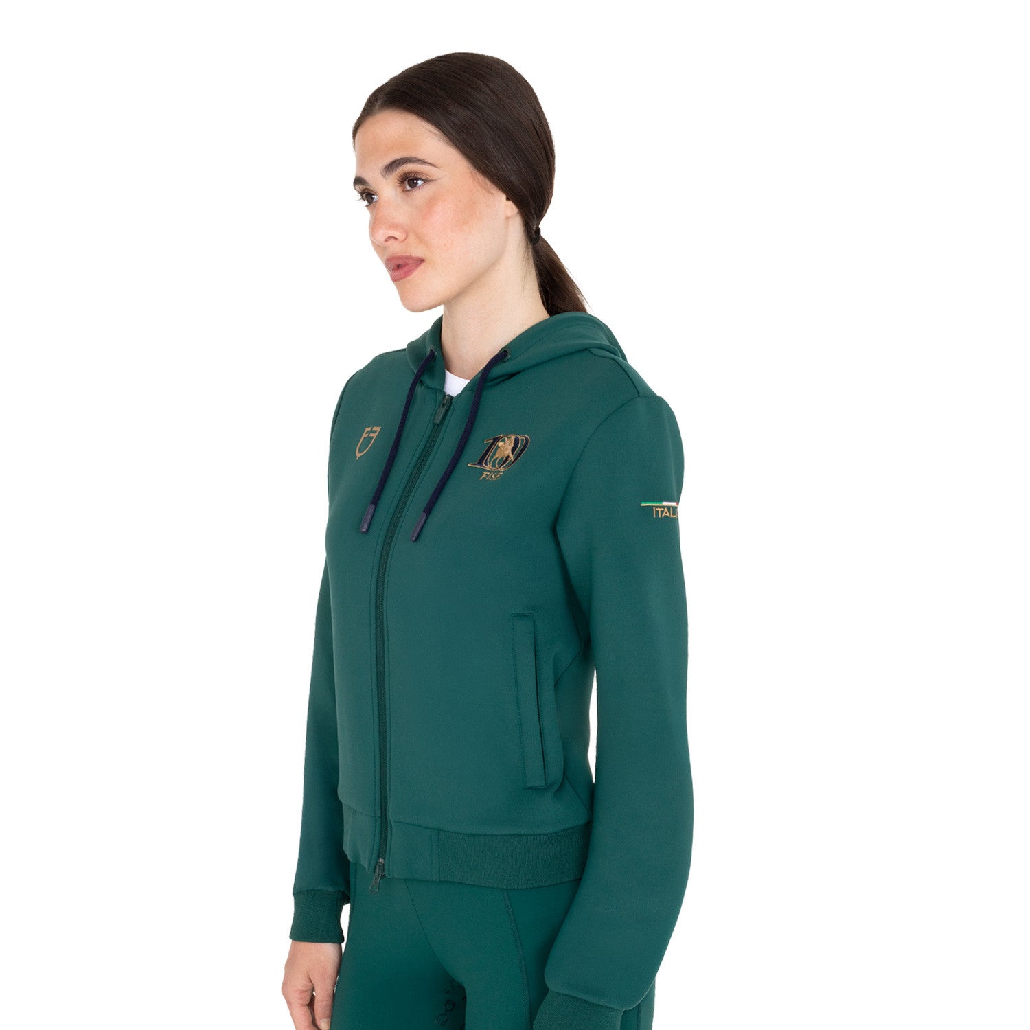 Felpa donna con cappuccio Equestro X FISE 100