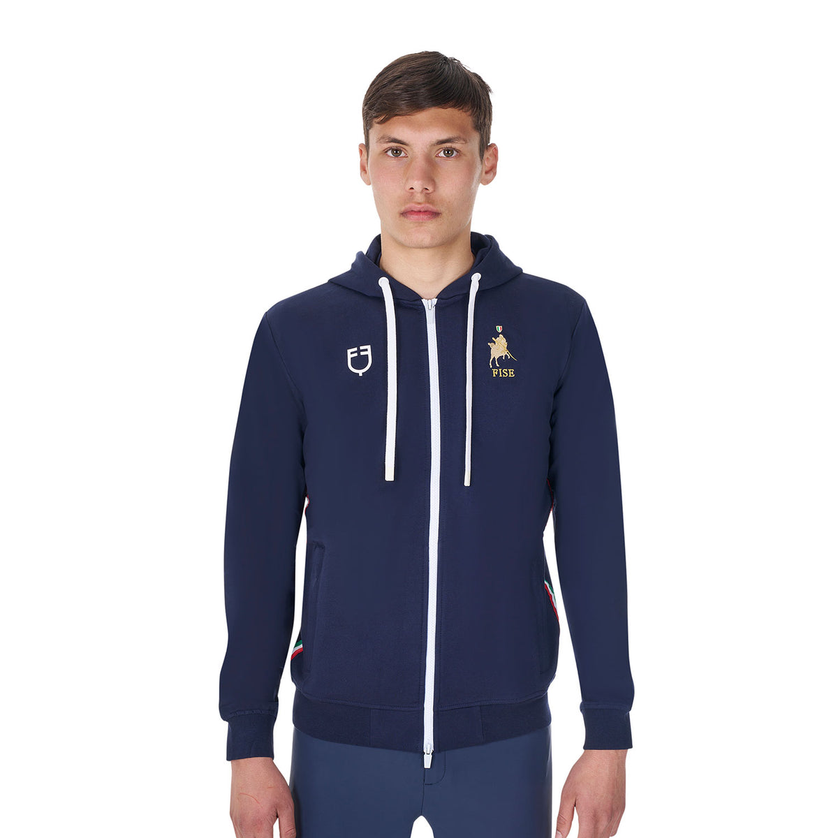 Equestro Felpa Uomo in Pile con Cappuccio X Fise