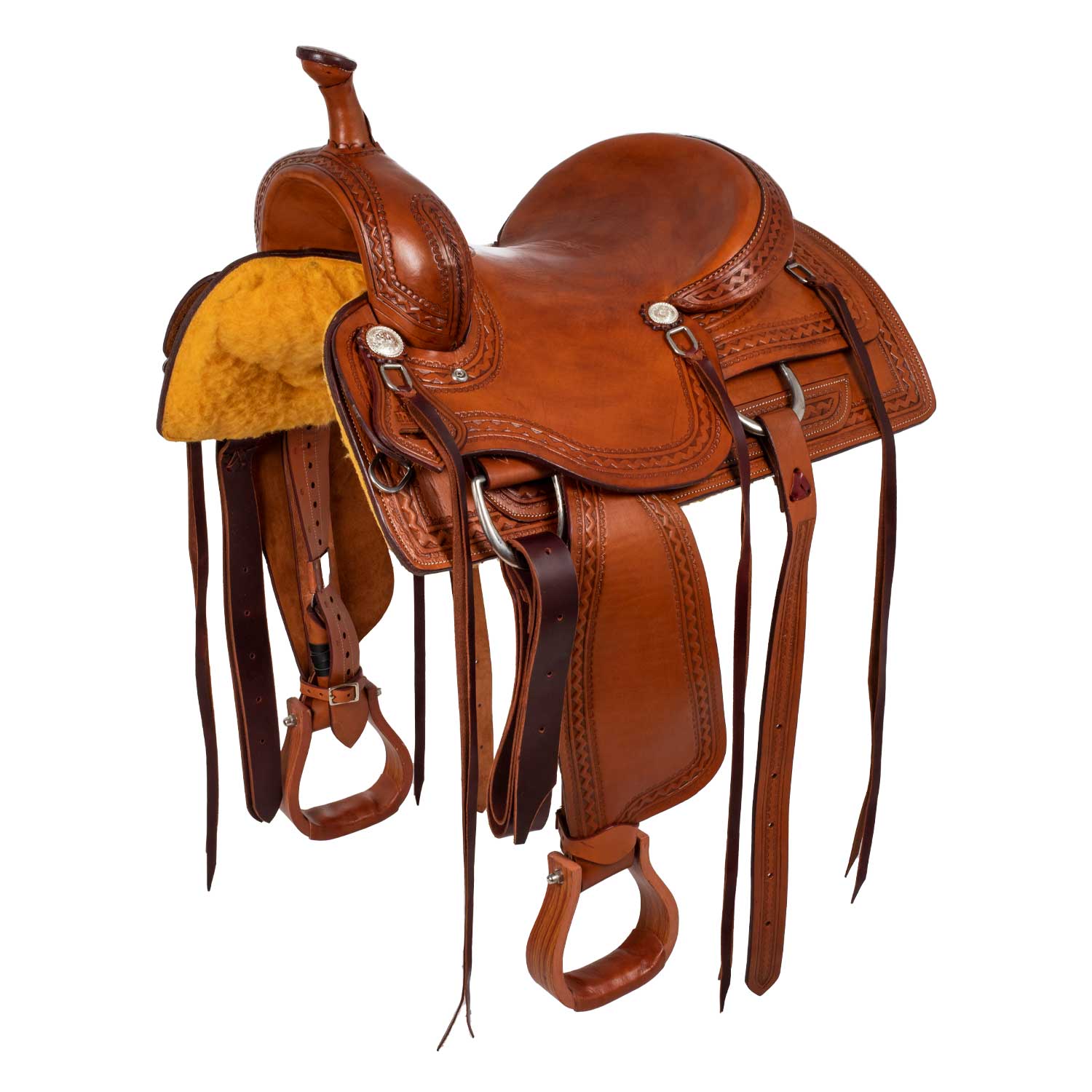 Sella western modello wade con lavorazione border stamp